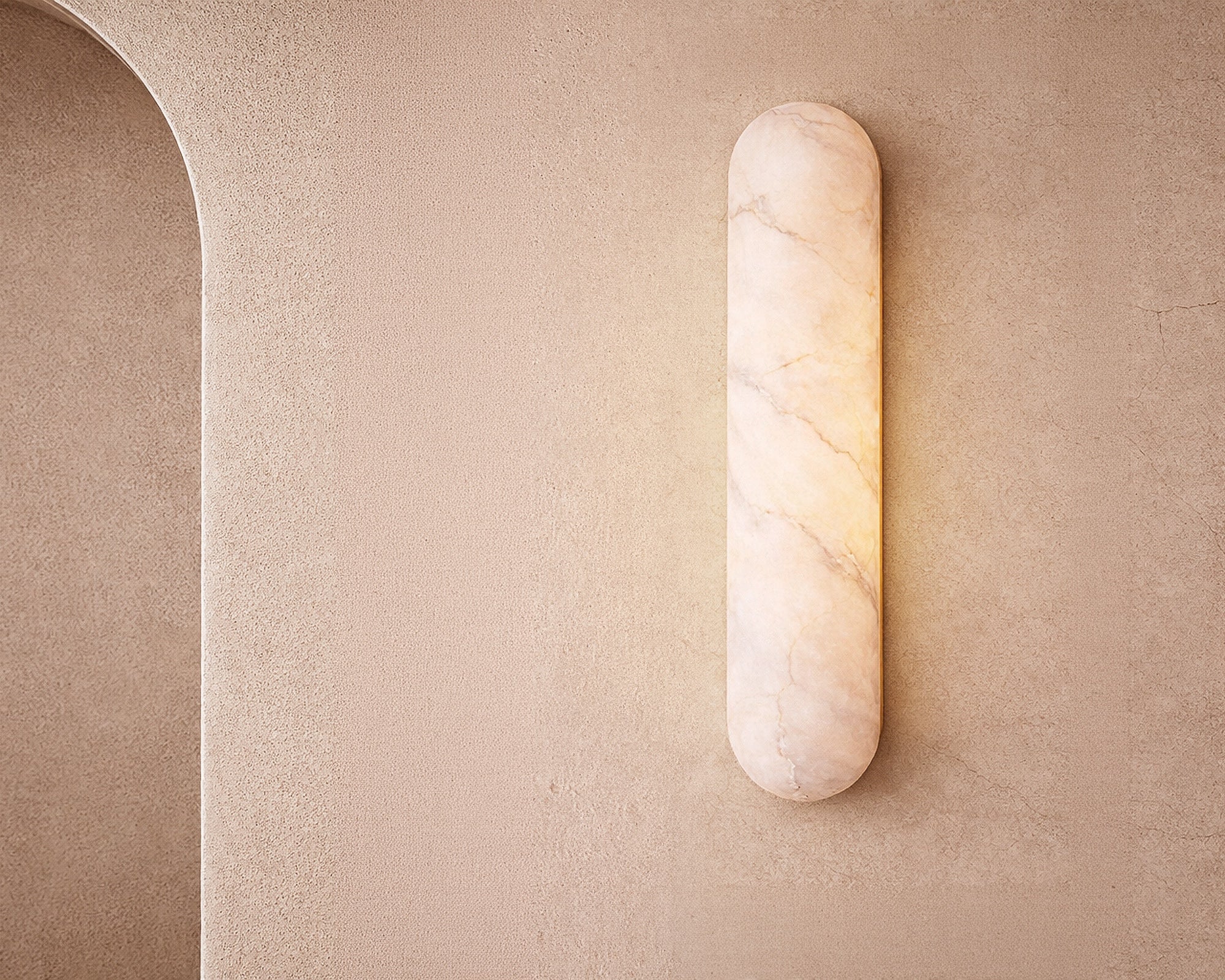 Alura IP44 Wall Light - Alabaster & Brushed Brass