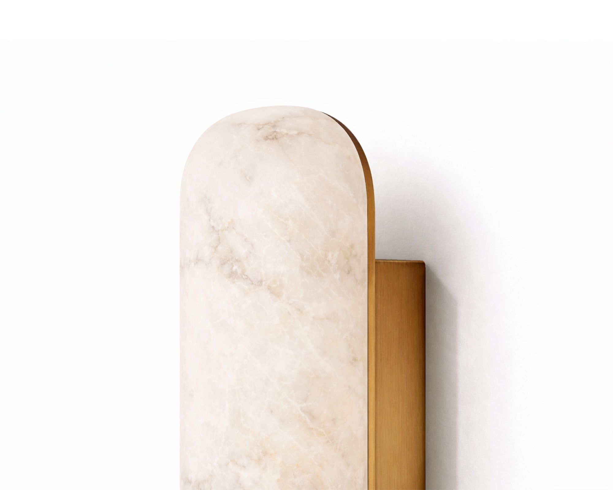 Alura IP44 Wall Light - Alabaster & Brushed Brass