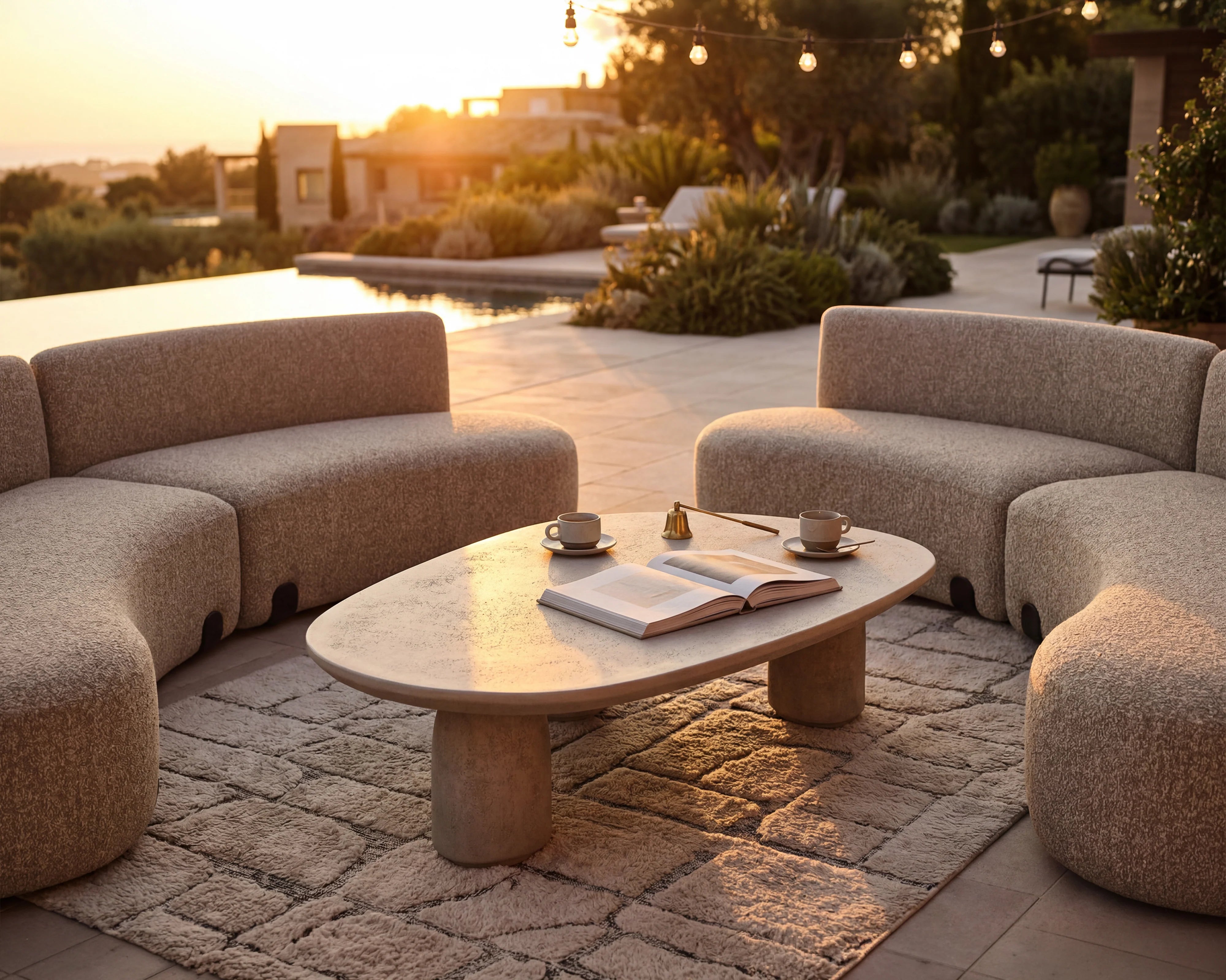 Veranda Limestone Abstract Coffee Table