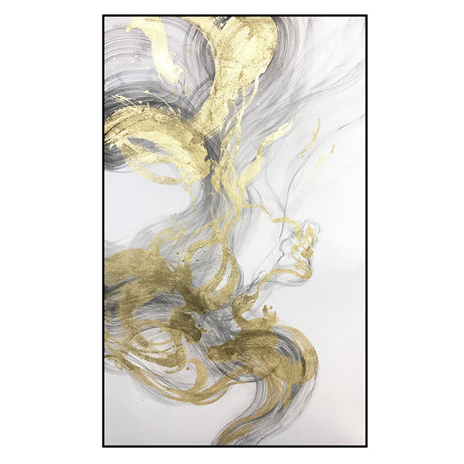 Futura Gold & Grey Hand-Painted Abstract Canvas Wall Art