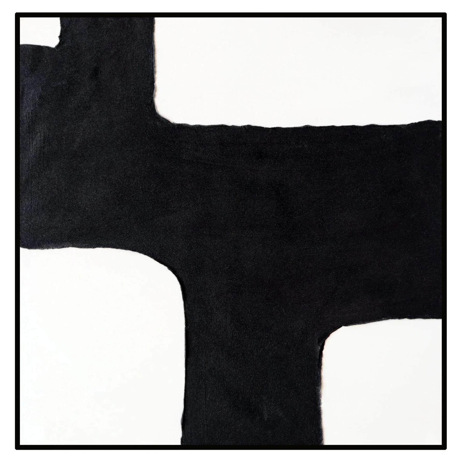 Abstract Composition I Black & White Textured Canvas Wall Art