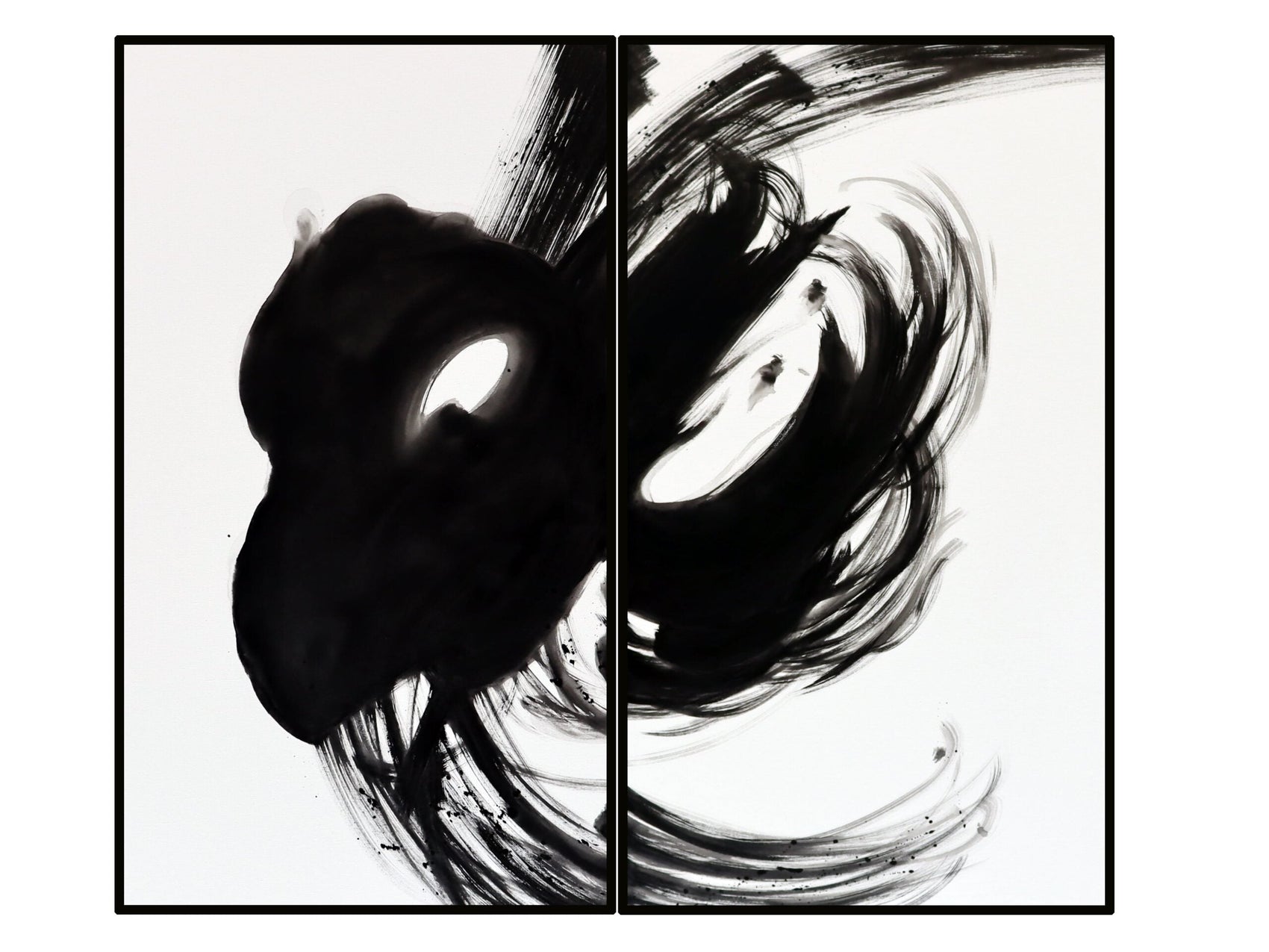Set of 2 Abstract Composition V Canvas Wall Art