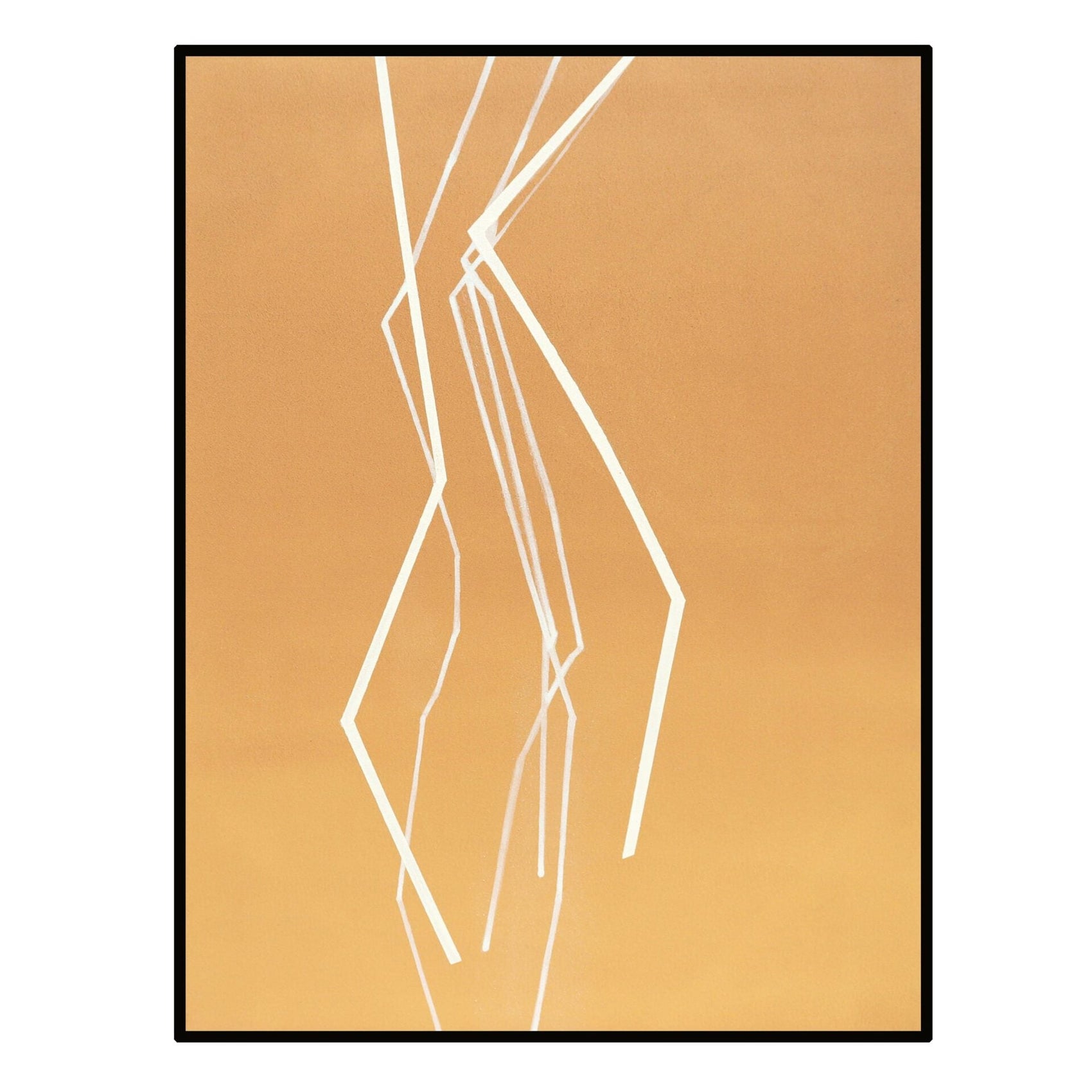 Fractal Orange & White Hand-Painted Abstract Canvas Wall Art