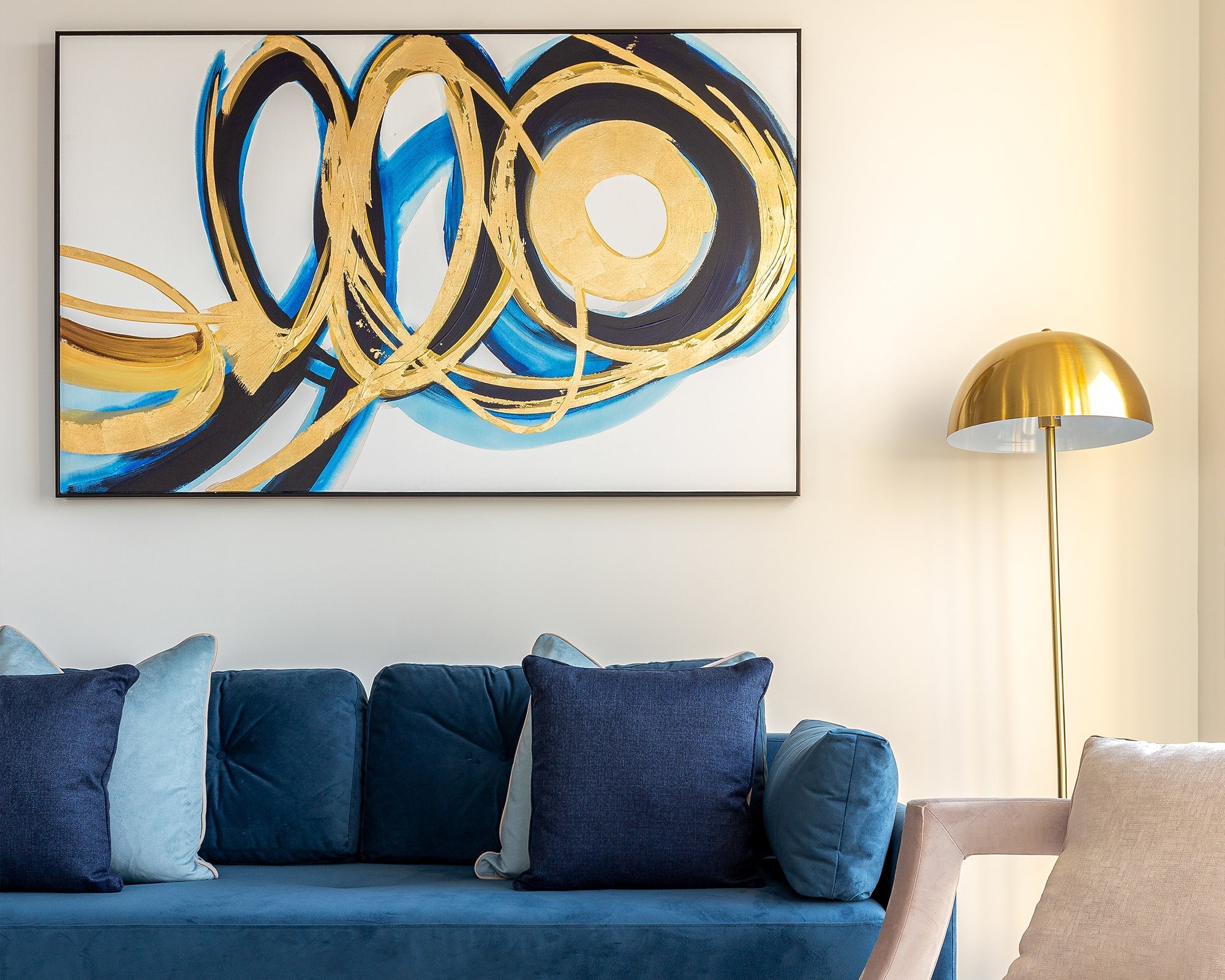 Cy I Painting - Blue & Gold