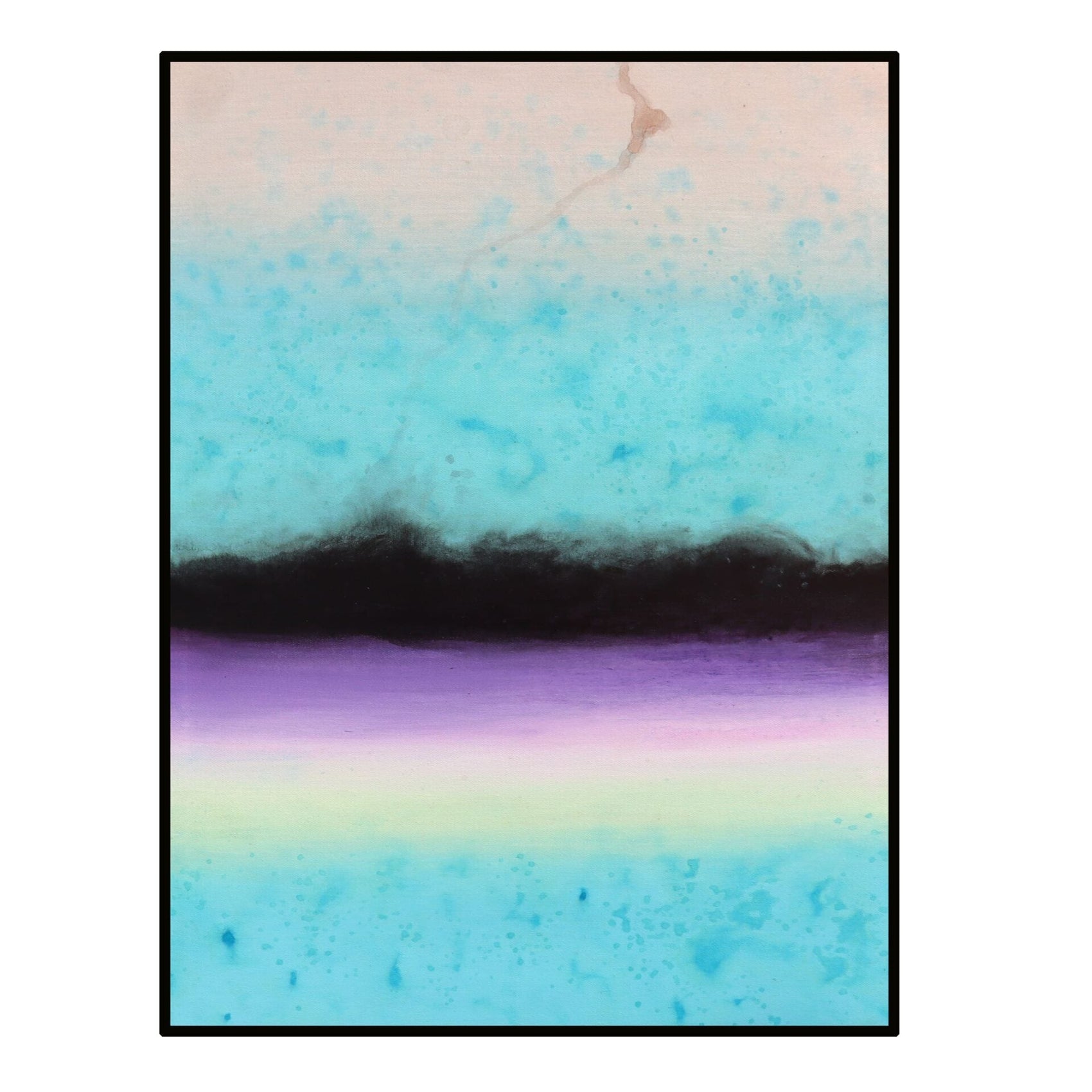 Polychrome Flow II Blue & Purple & Black Hand-Painted Abstract Canvas Wall Art