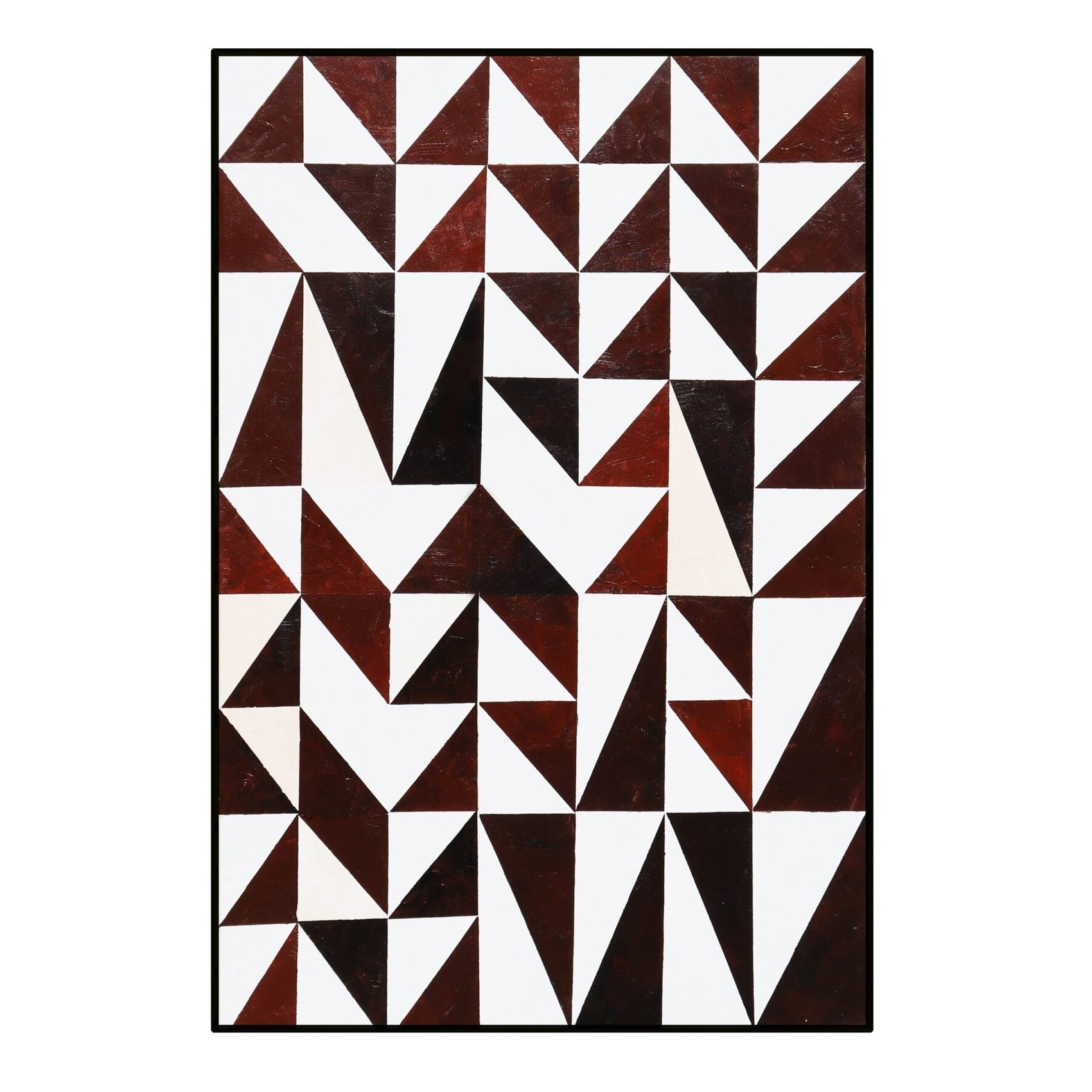 Abstract Triangles Hand-Painted Geometric Canvas Wall Art