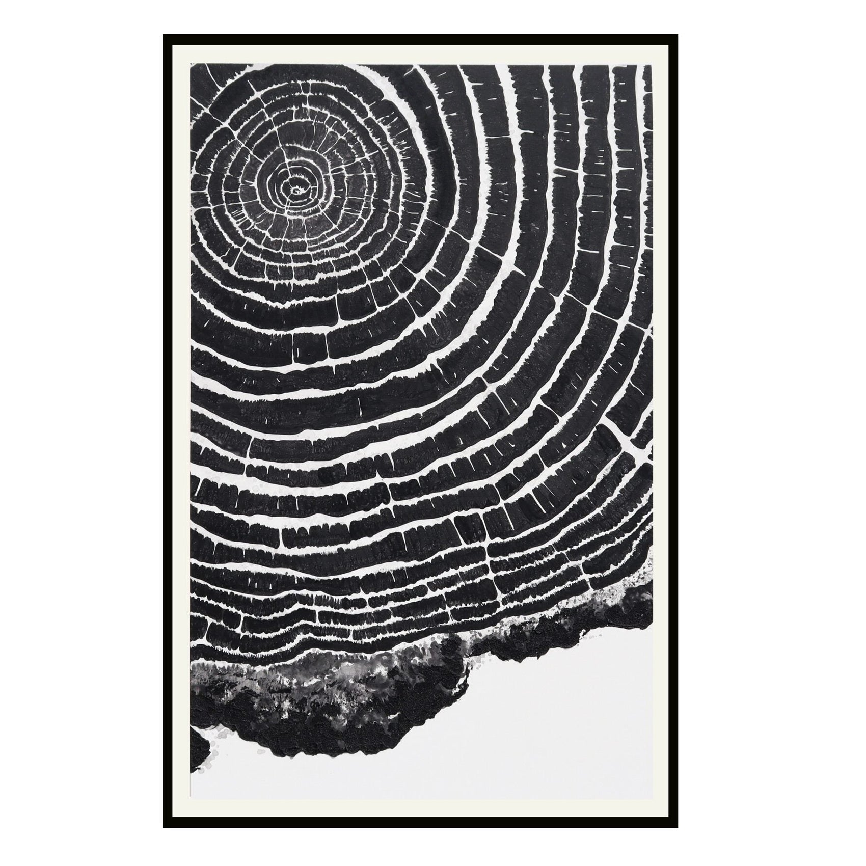 RV I Black & White Hand-Painted Abstract Canvas Wall Art