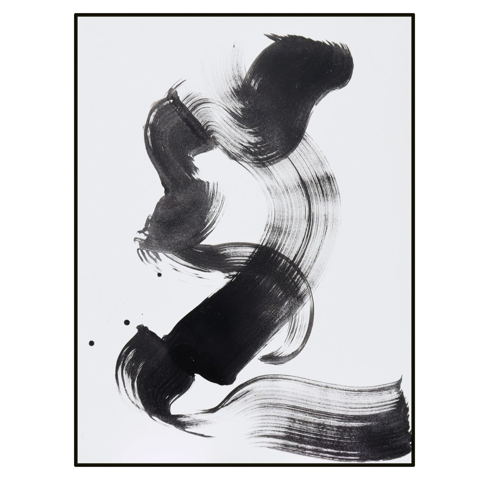 Elegy Black & White Hand-Painted Abstract Canvas Wall Art