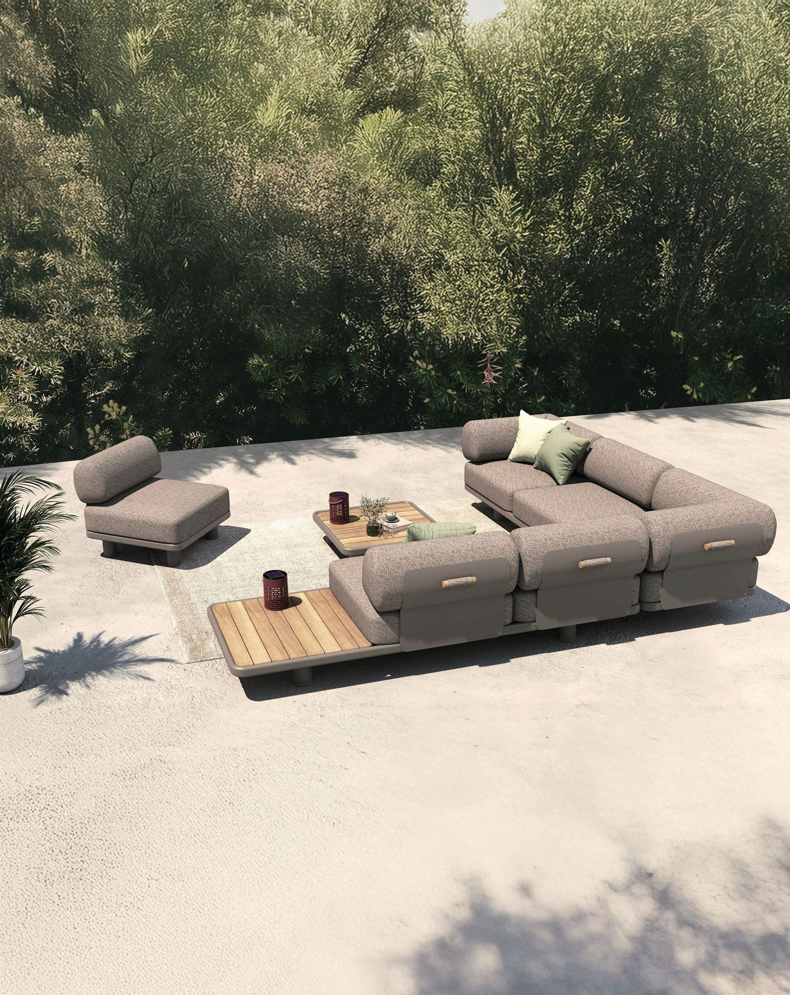 Leox Modular 5 Seater Grey Corner Sofa Set with Coffee Table