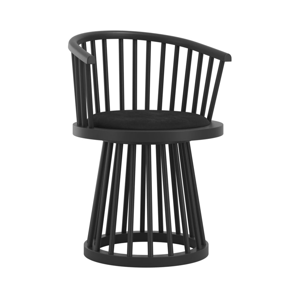 Lina Black Velvet & Black Dining Chair