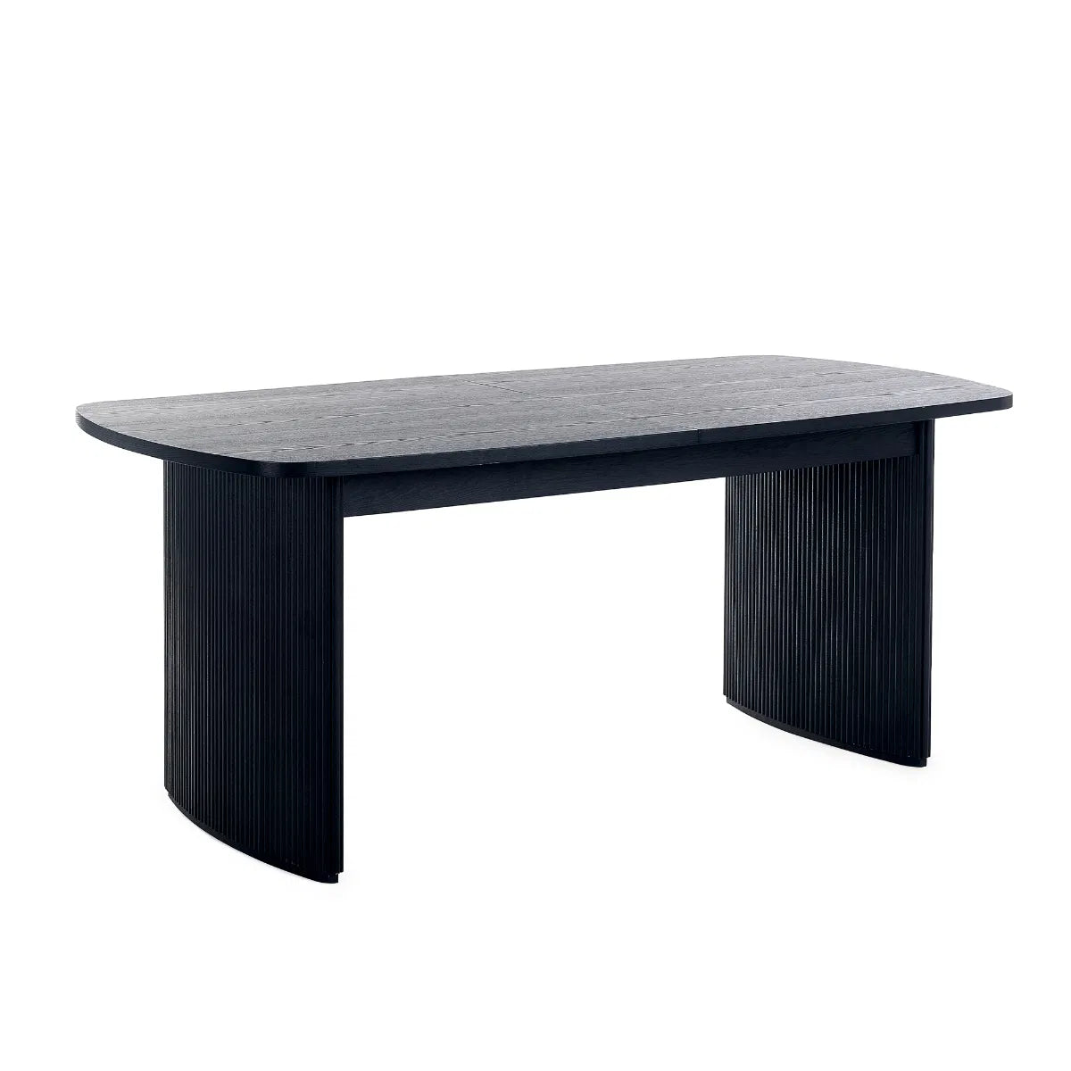 Como Reeded Black Wood Extending Dining Table | 4-6 Seater