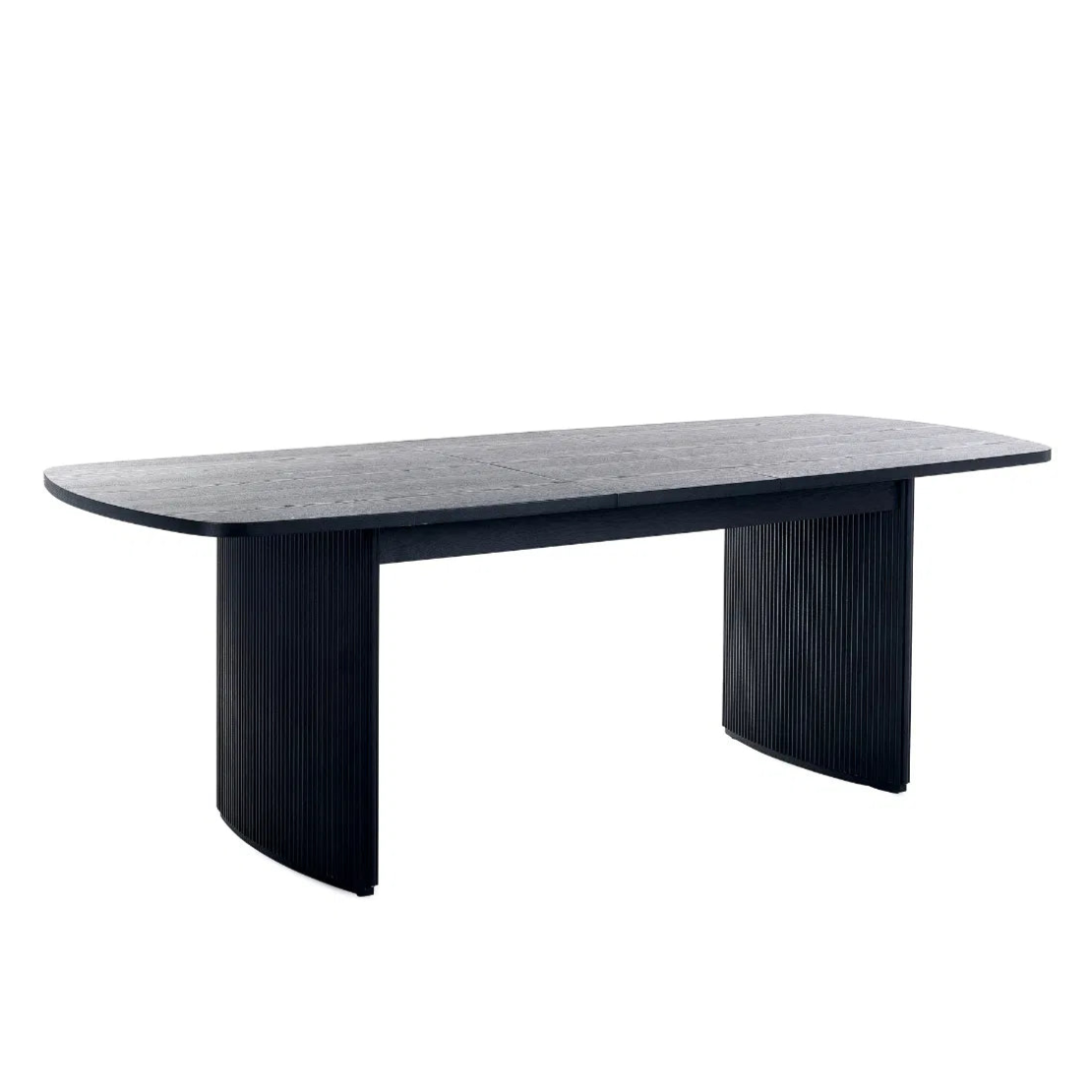 Como Reeded Black Wood Extending Dining Table | 4-6 Seater