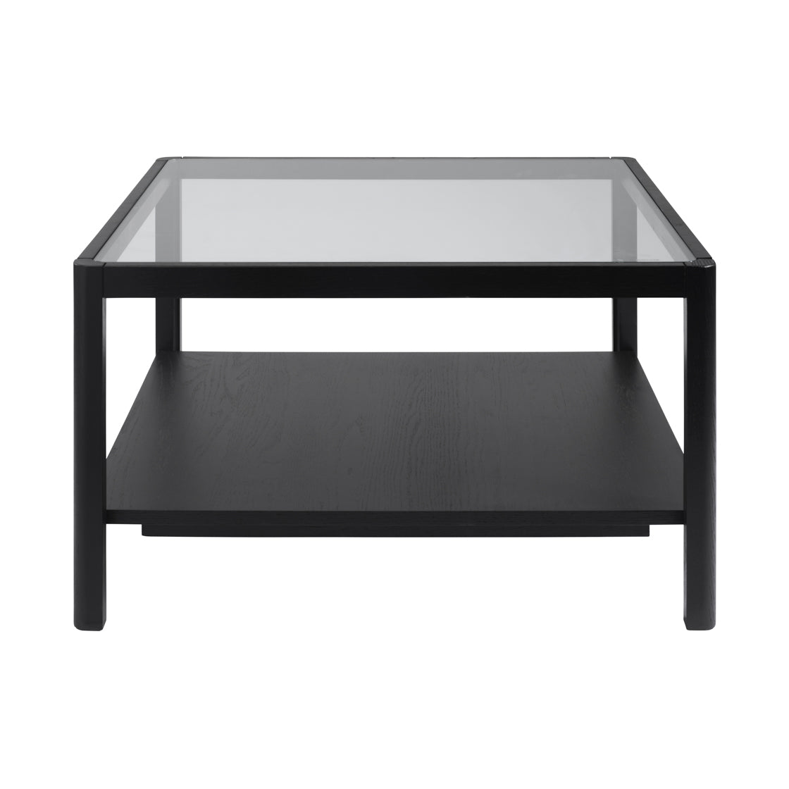 Ray Black Wood & Glass Square Coffee Table