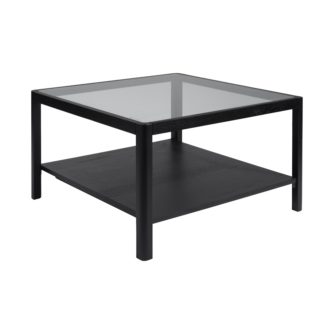 Ray Black Wood & Glass Square Coffee Table
