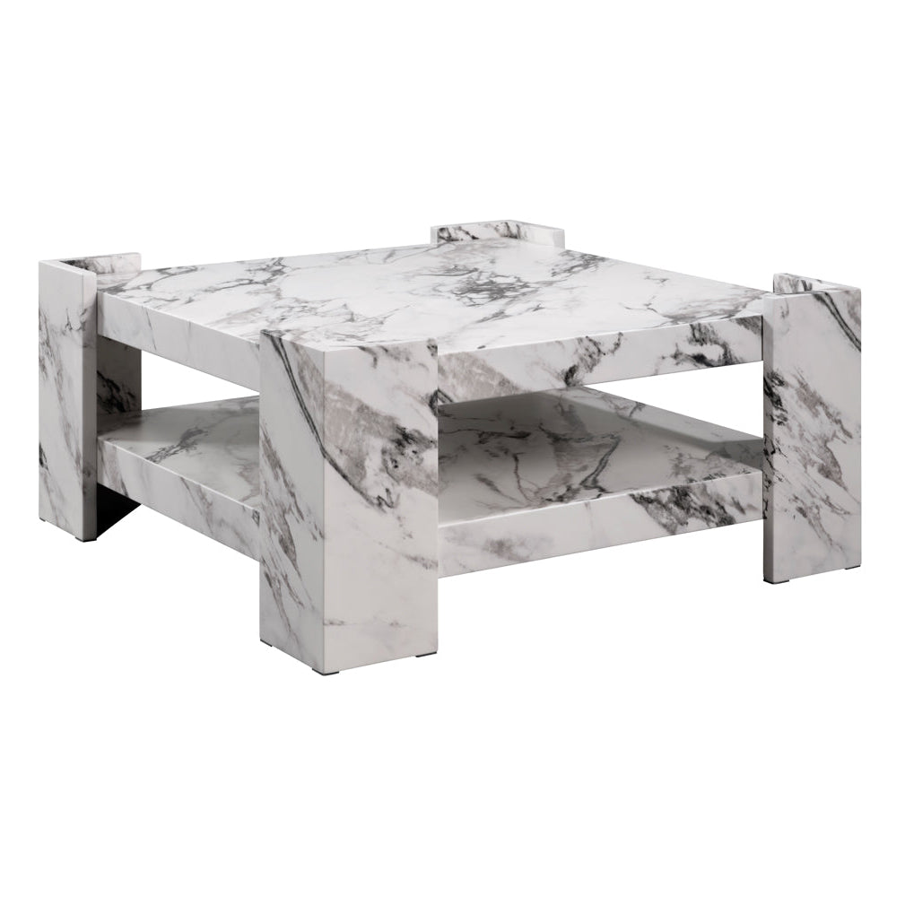 Bellagio Calacatta White Marble Square Coffee Table