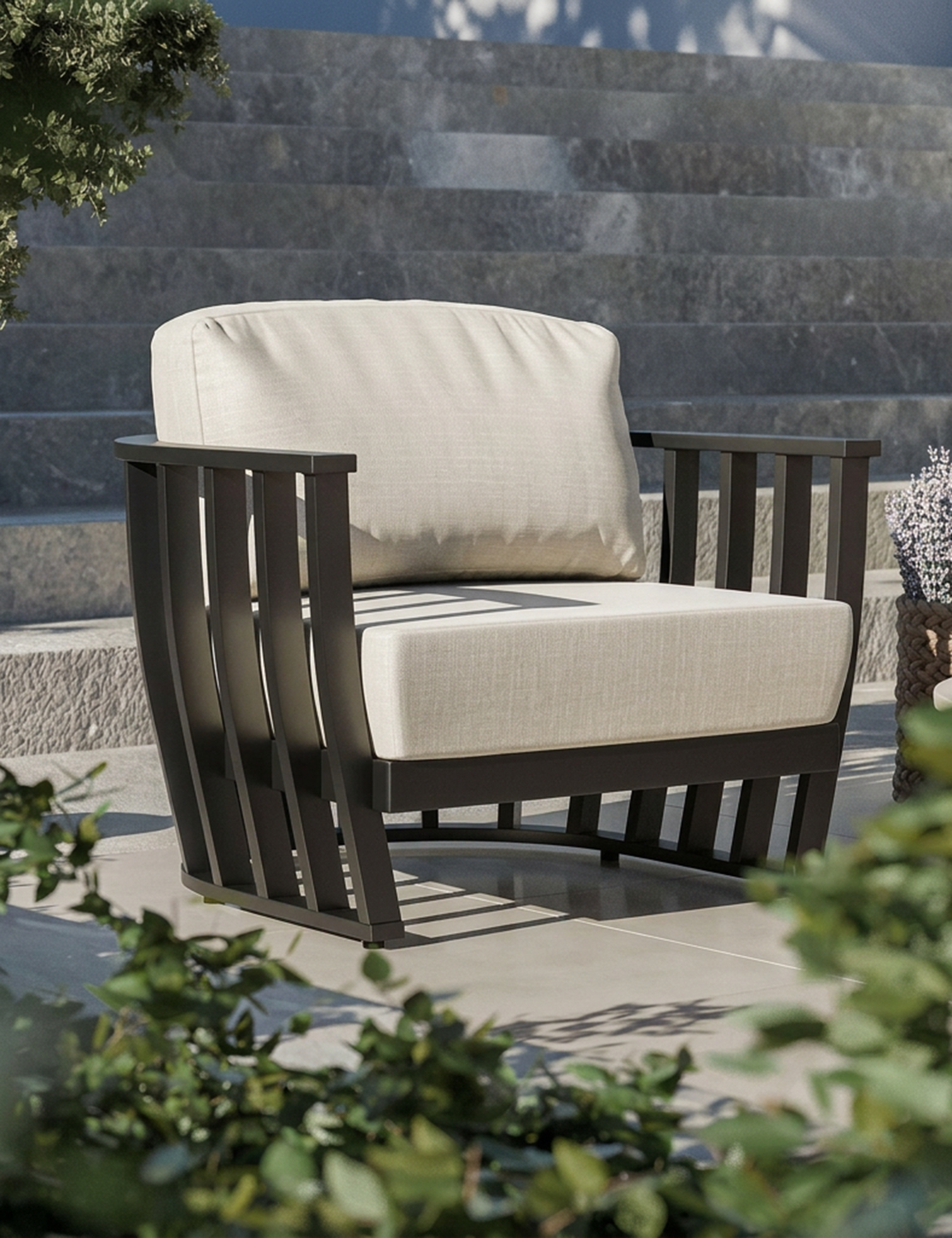 Senna 5 Seater Black Aluminium Lounging Set with Coffee Table