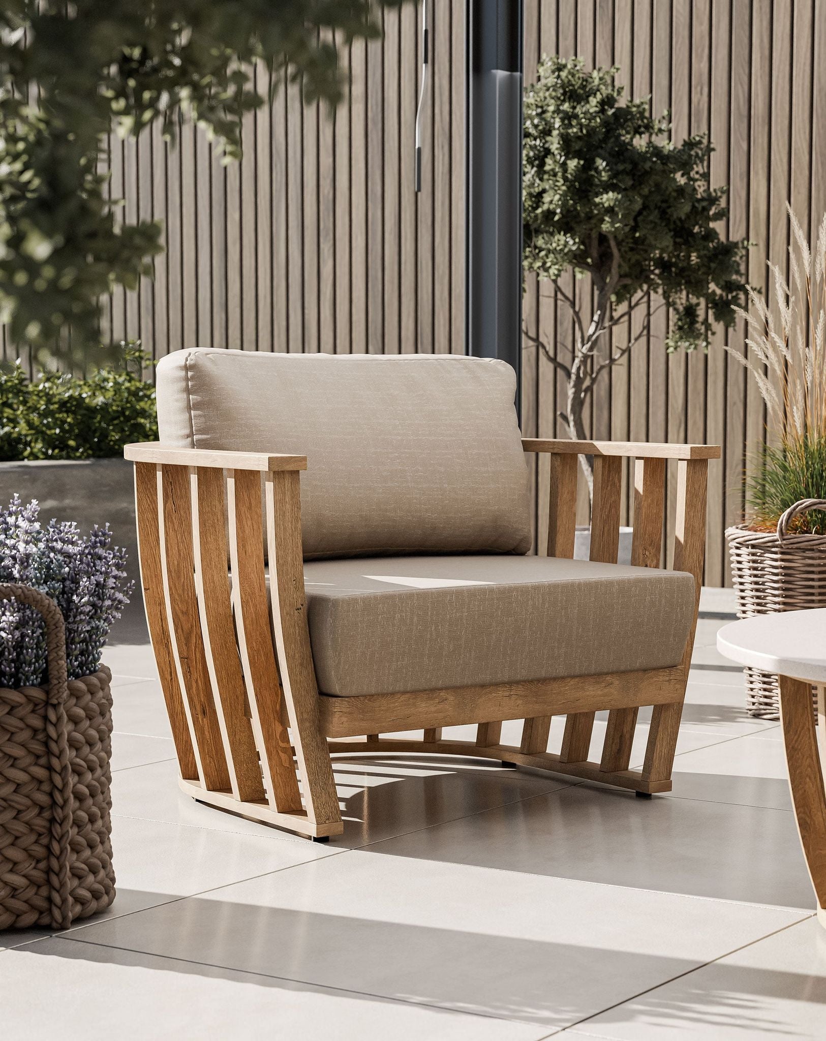 Senna 5 Seater Wood Lounging Set with Coffee Table