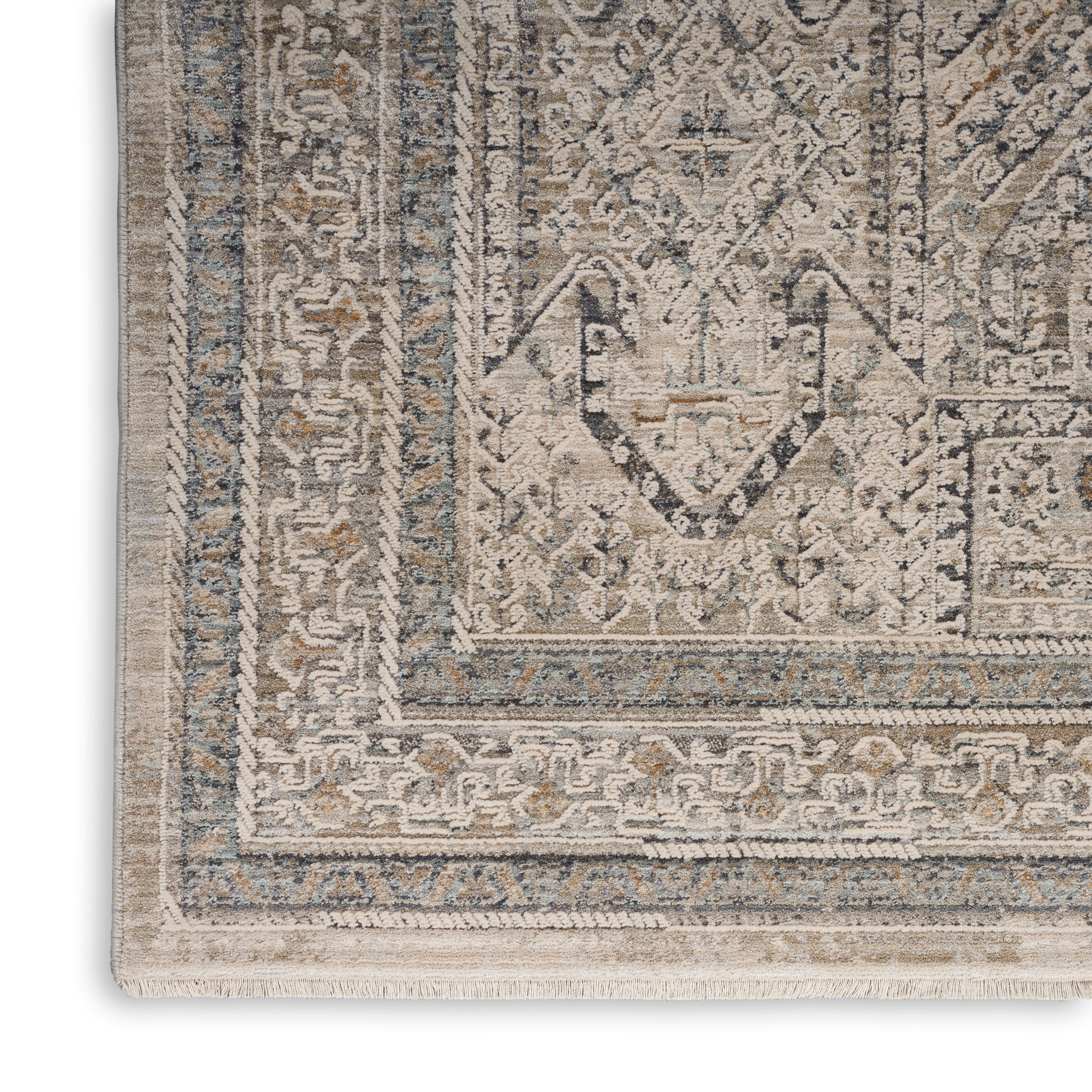 Nourison Lynx LNX01 Ivory Grey Blue Rug