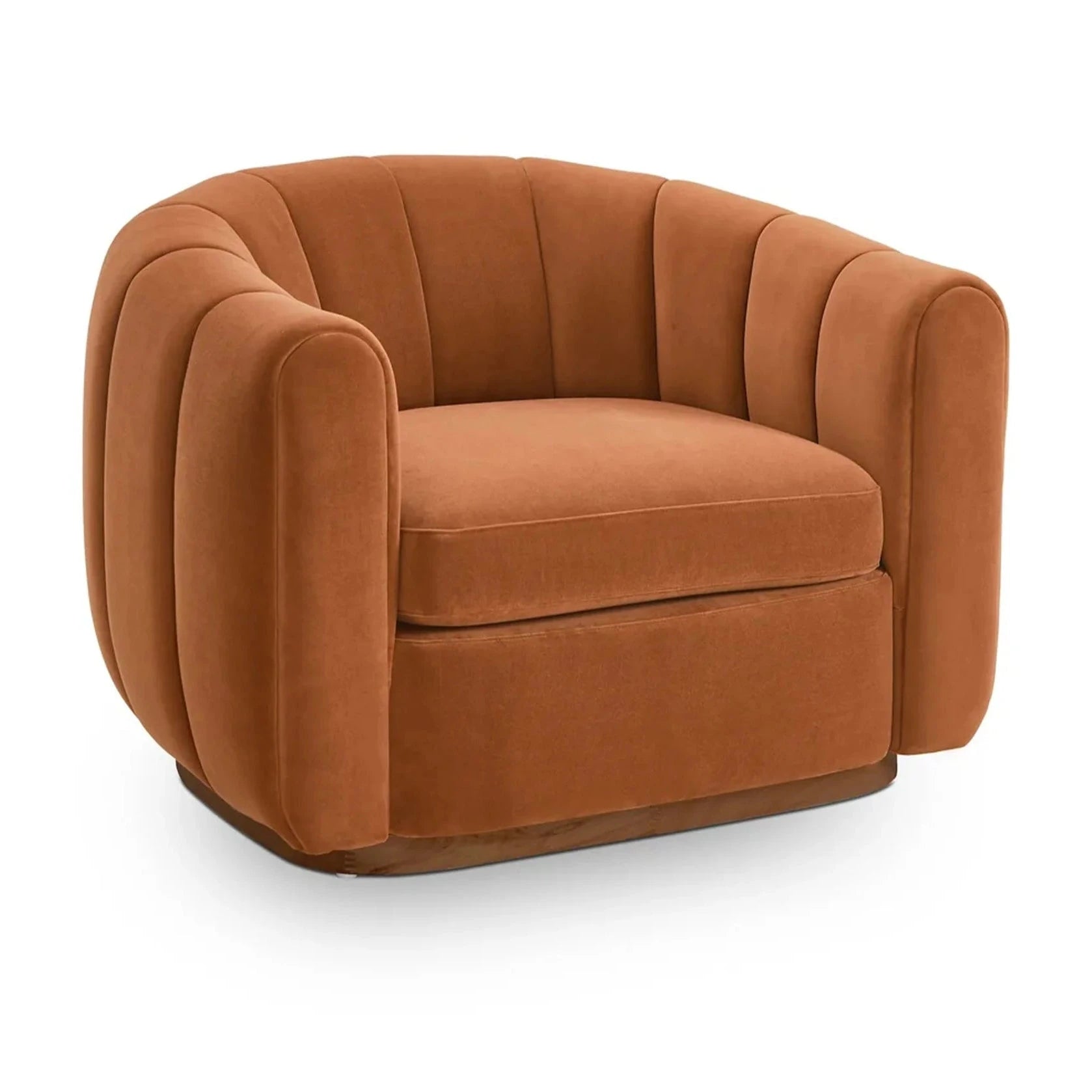 Arles Melbourne Clay Velvet & Natural Wood Armchair