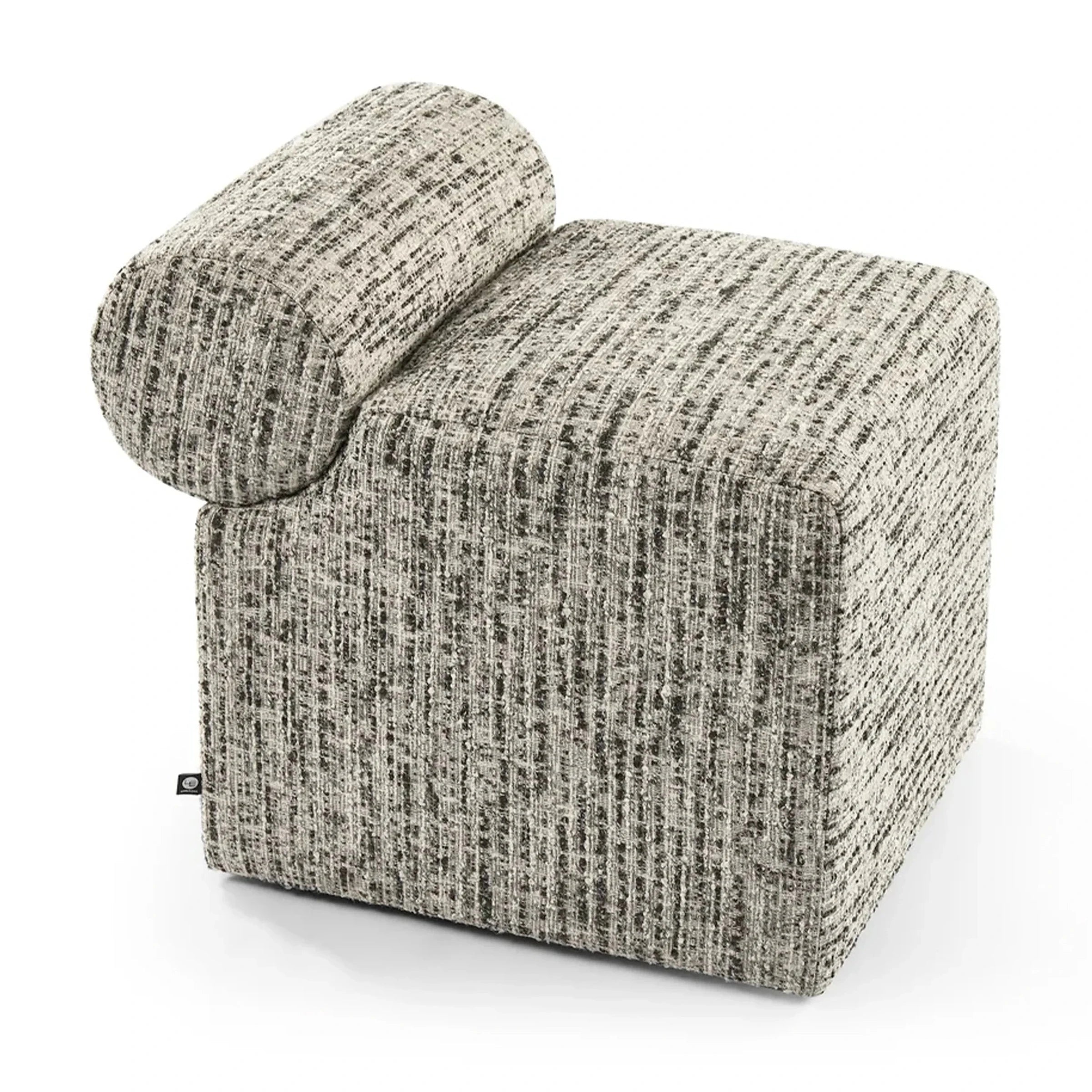 Lecco Letto Grey Linen Look Footstool