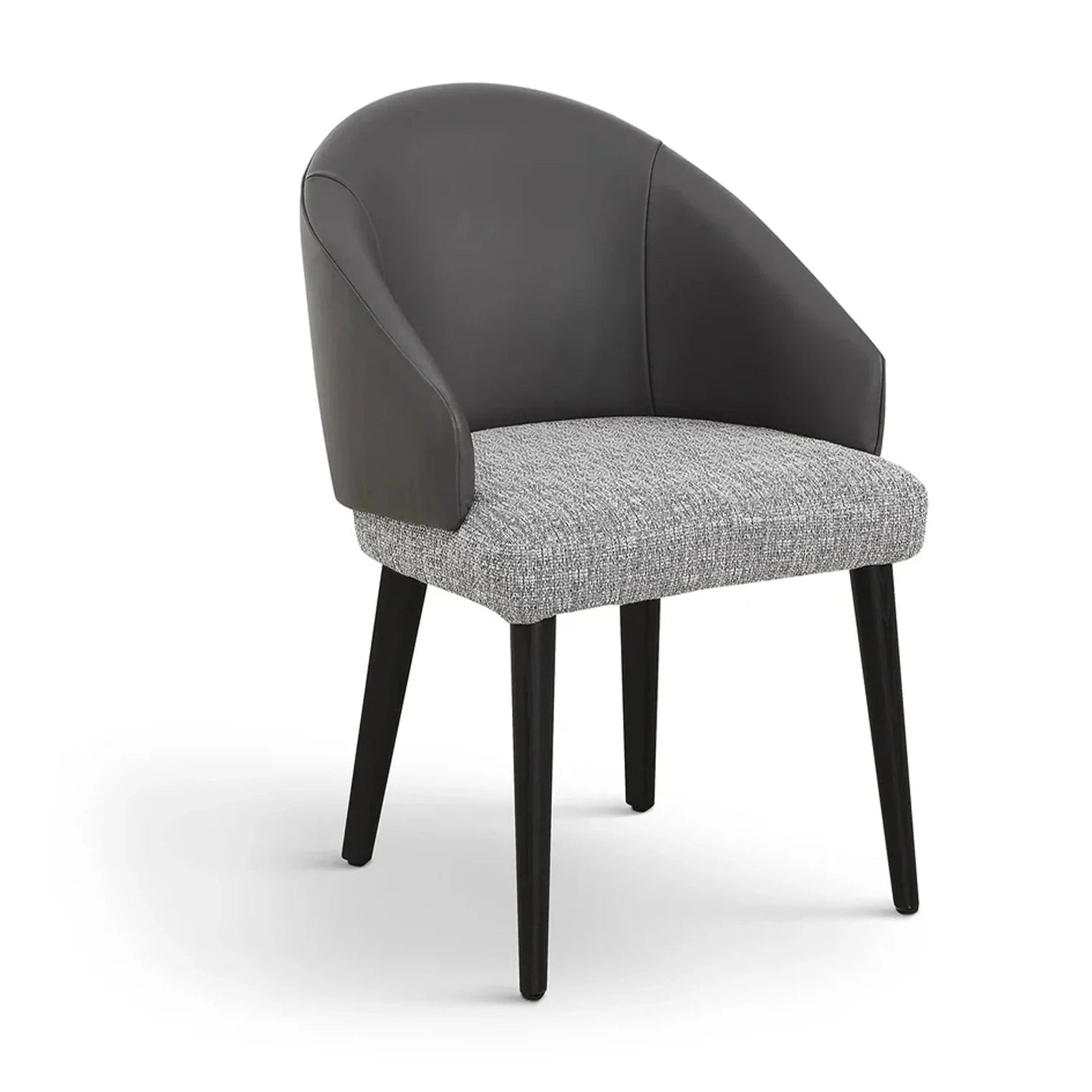 Agadir Kelpa Grey Chenille & Grey Vegan Leather Dining Chair