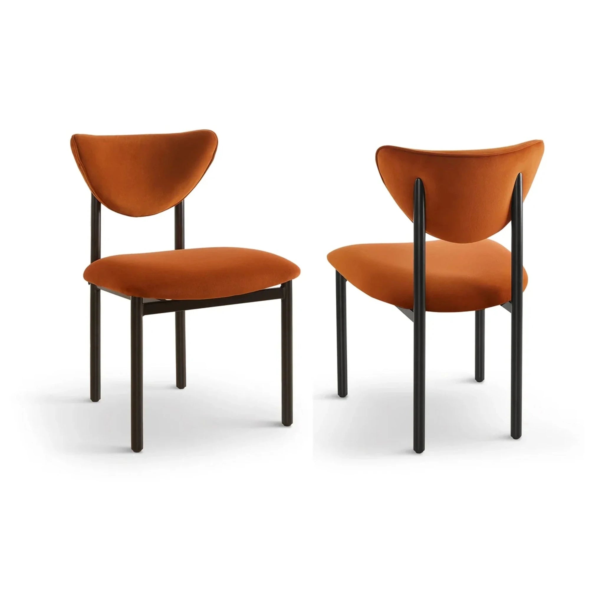 Set of 2 Noah Megan Oxide Velvet Dining Chairs
