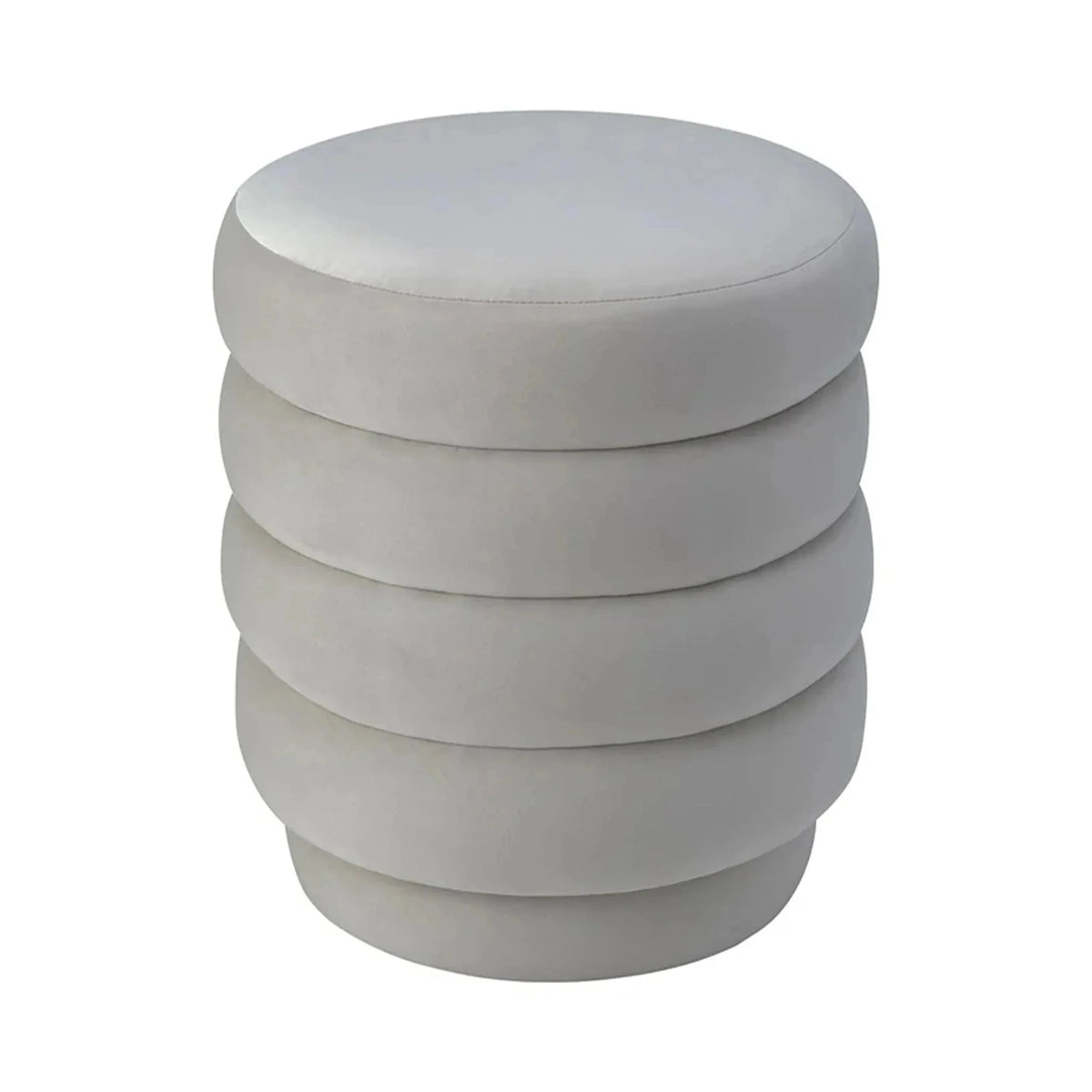 Lou Limestone Grey Velvet Stool