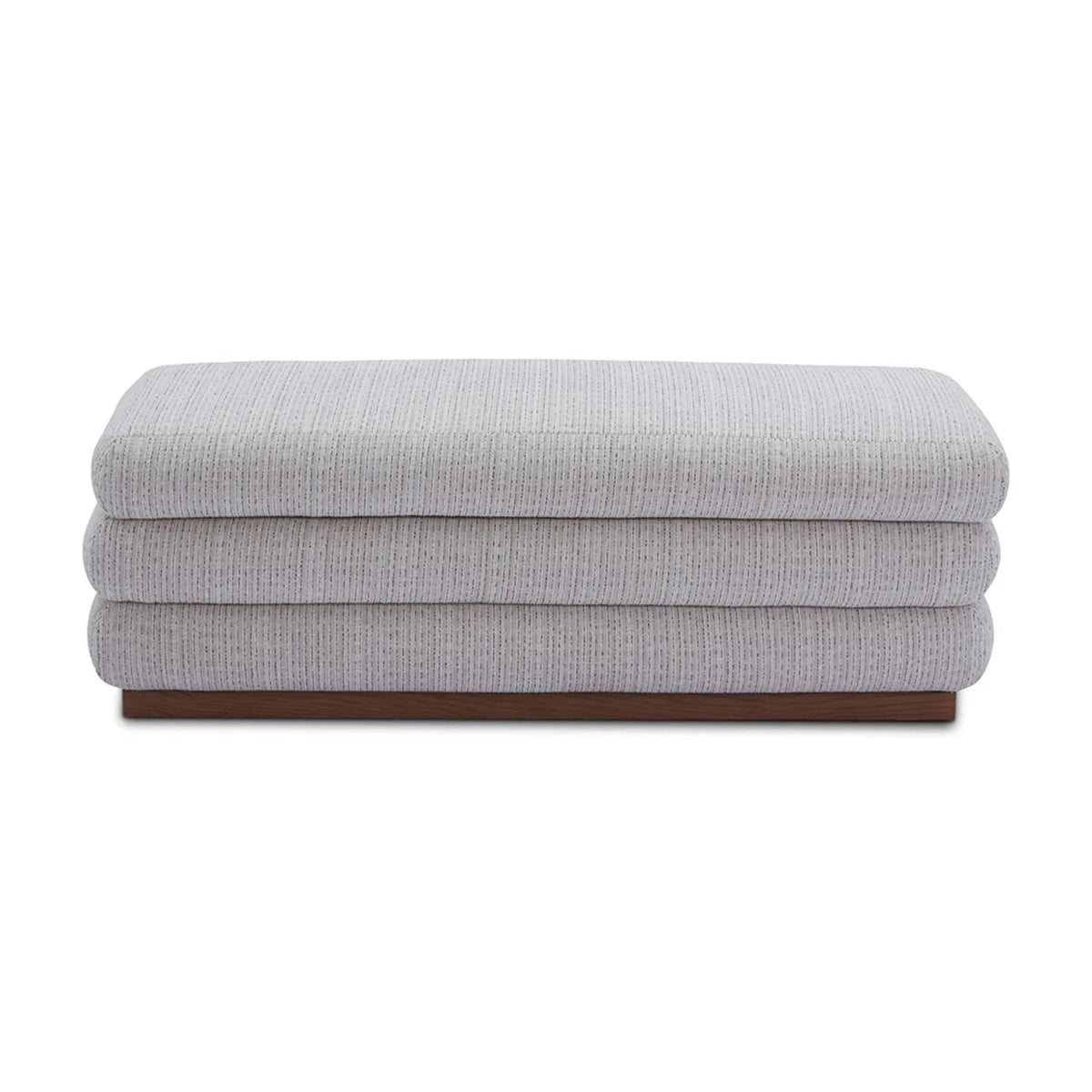 Cloud Dresden Pebble Chenille & Mid Brown Storage Bench