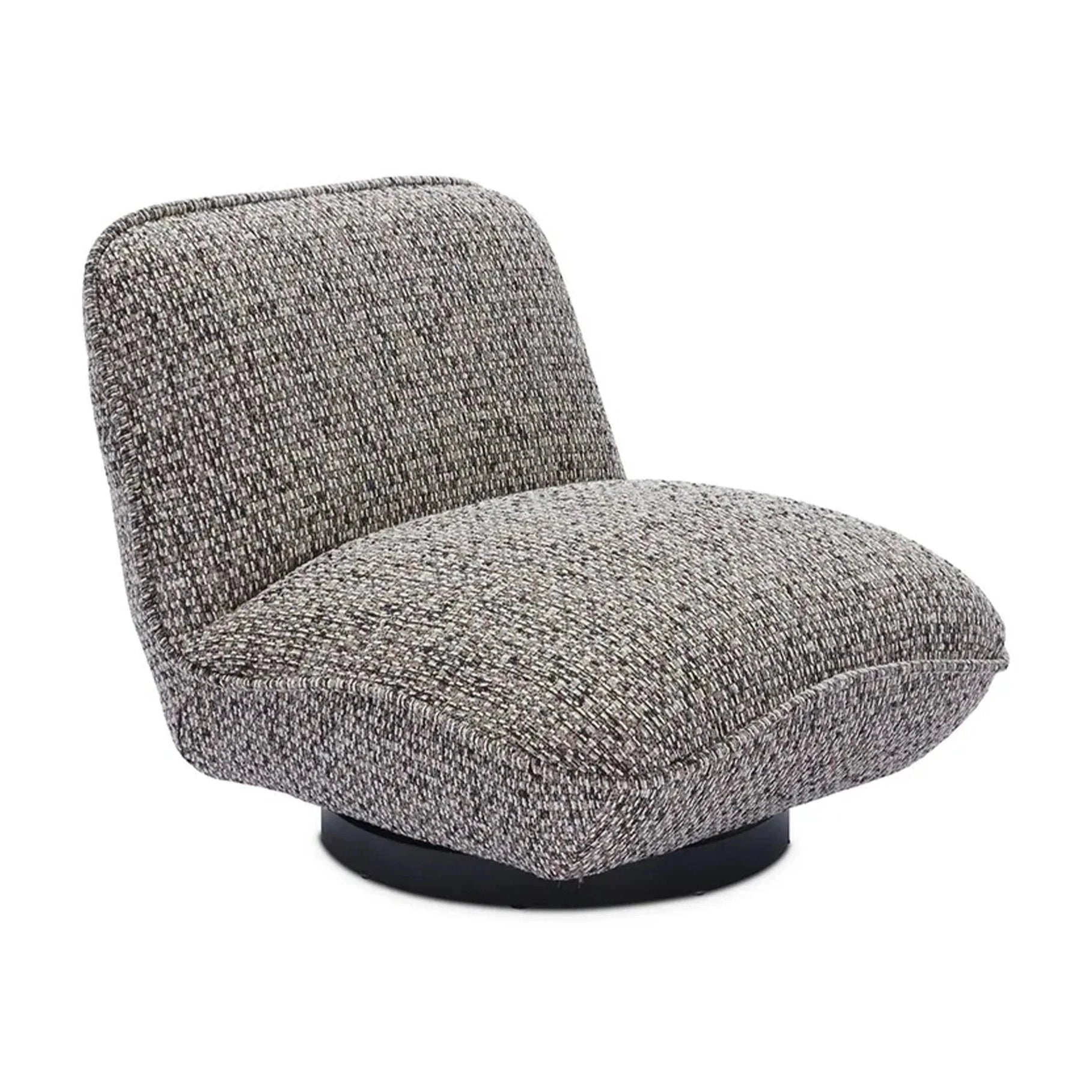 Algar Tetru Terra Chenille & Matt Black Metal Swivel Armchair