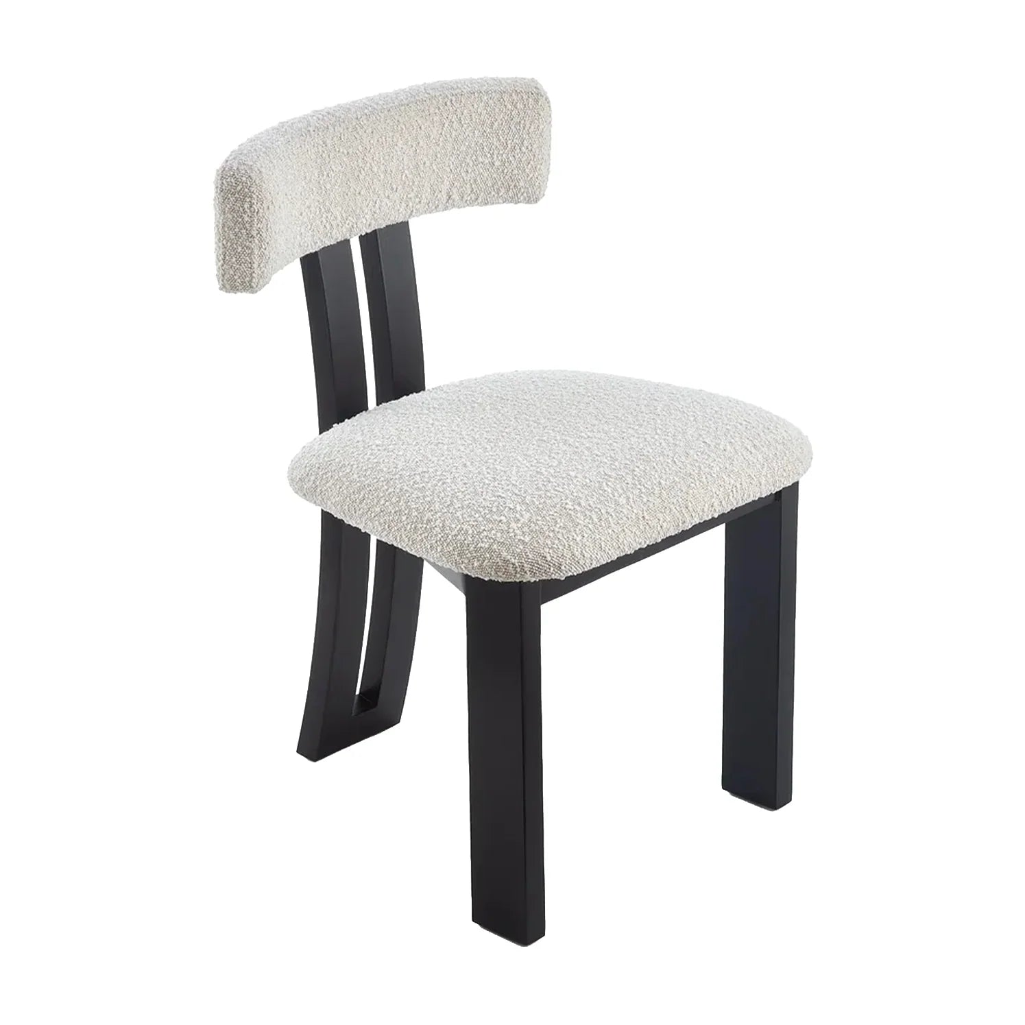Tauron Sand Cream Boucle & Matt Black Dining Chair