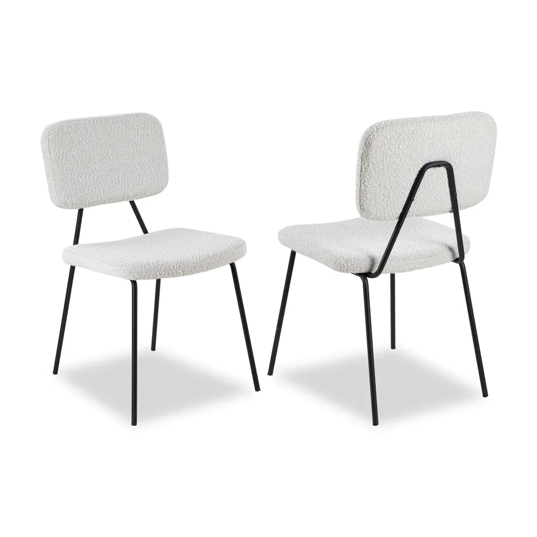 Set of 2 Tatini Sand Cream Boucle Dining Chairs