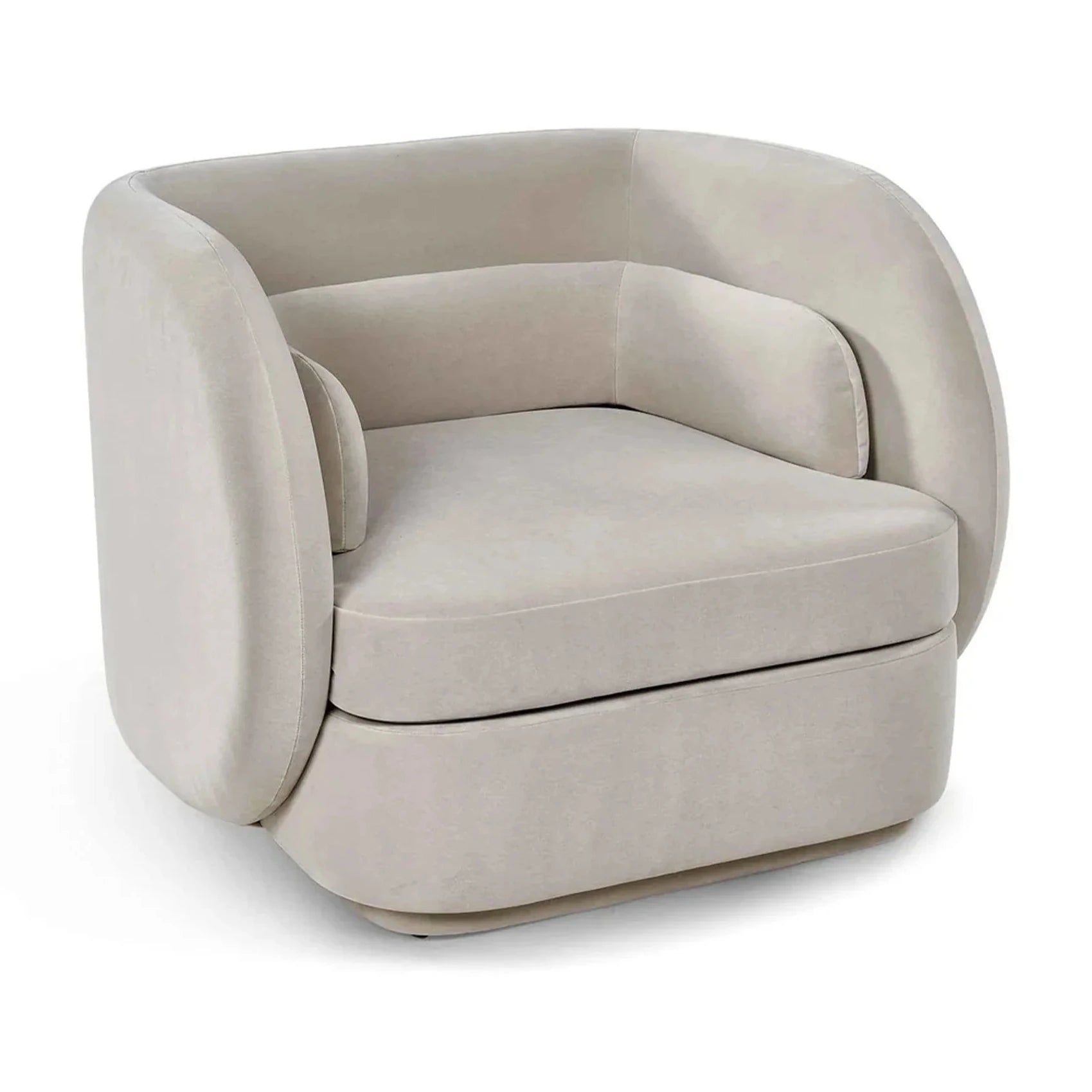 Chantal Kaster II Pebble Velvet Armchair
