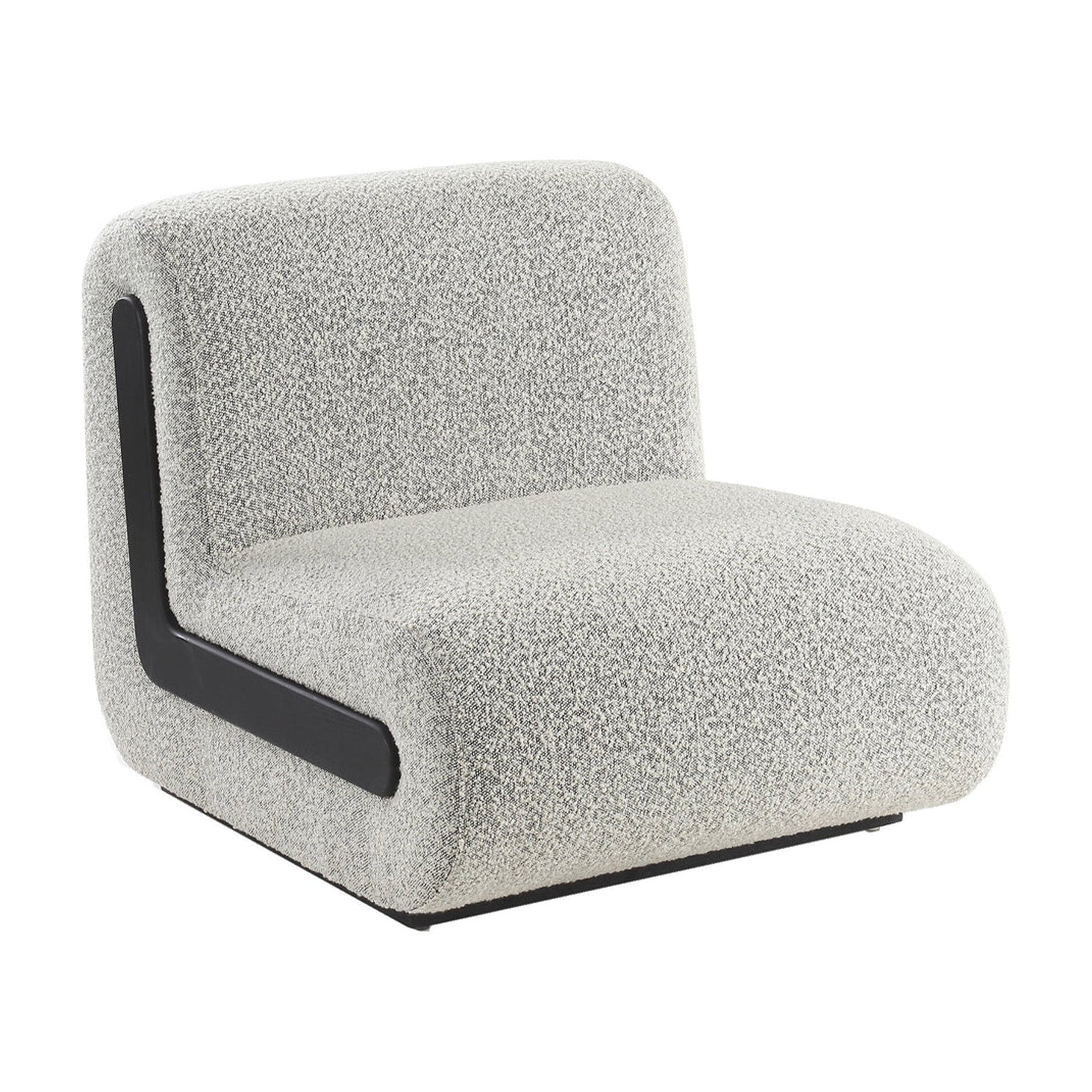 Bola Whisk Grey Boucle & Black Armchair