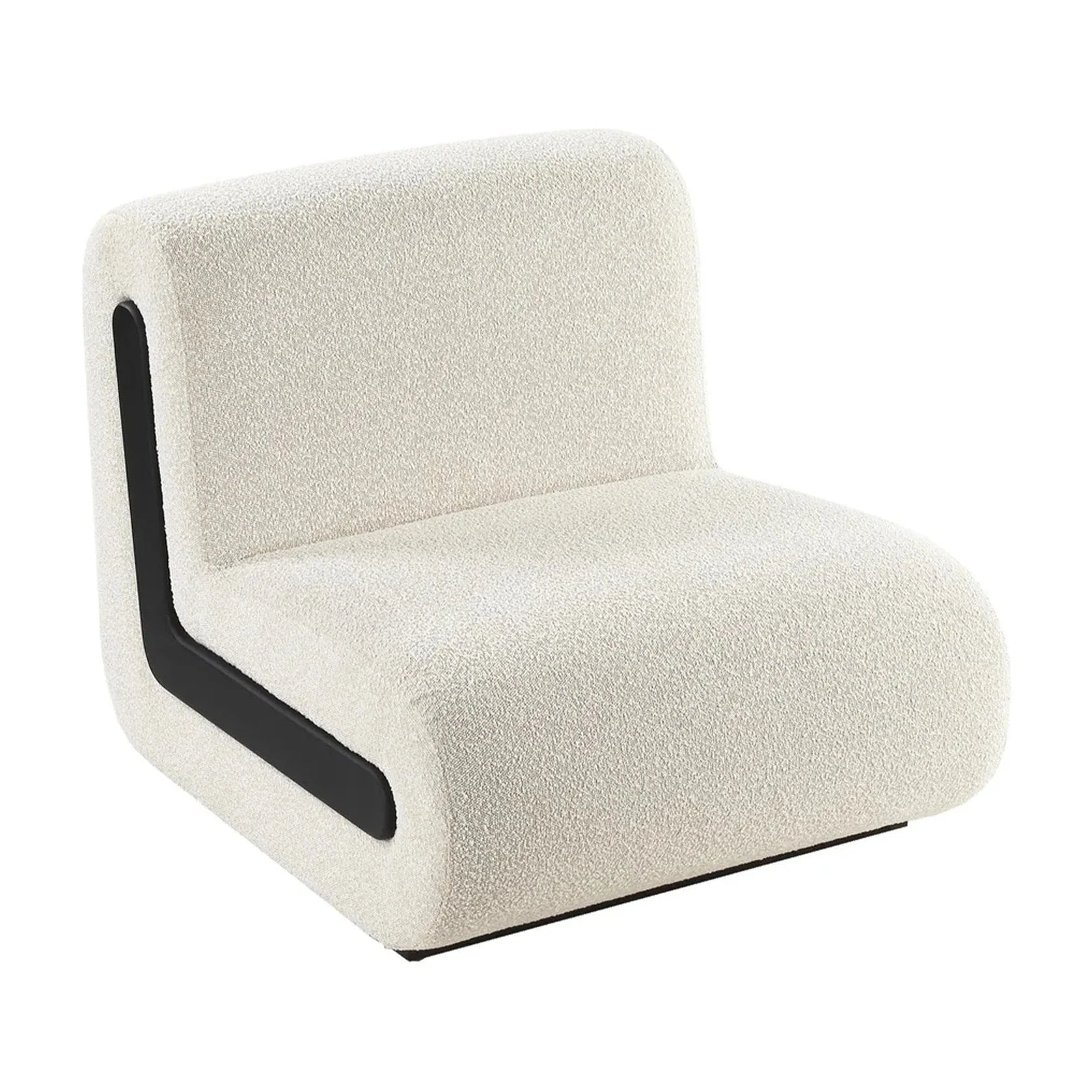 Bola Sand Cream Boucle & Black Armchair