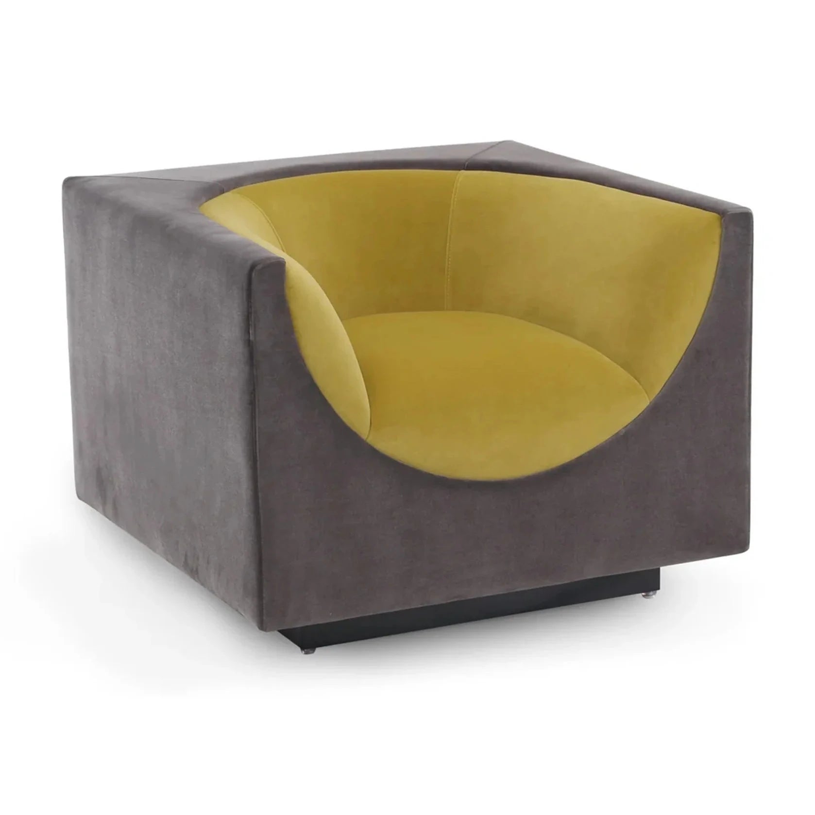 Era Kaster Slate & Mustard Velvet Armchair