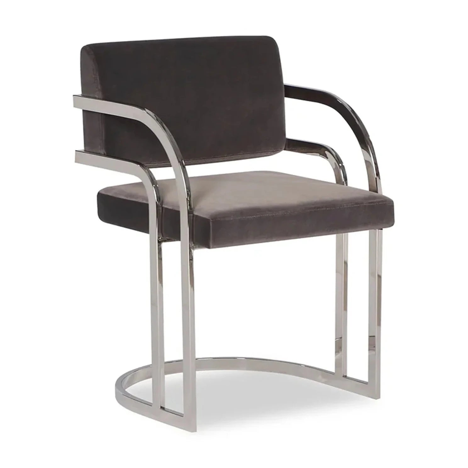 Dylan Gainsborough Grey Velvet & Steel Dining Chair