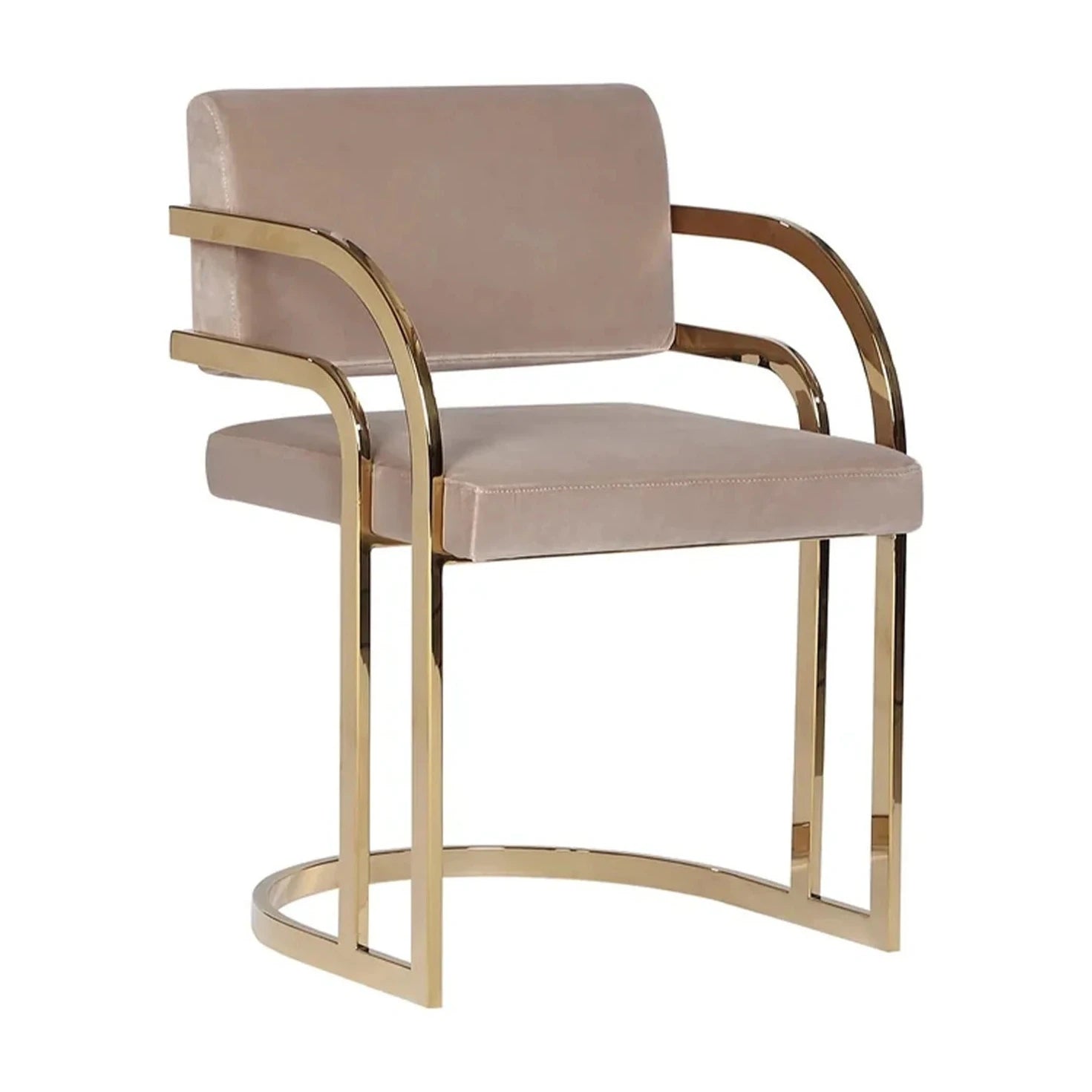 Dylan Gainsborough Mink Velvet & Brass Dining Chair