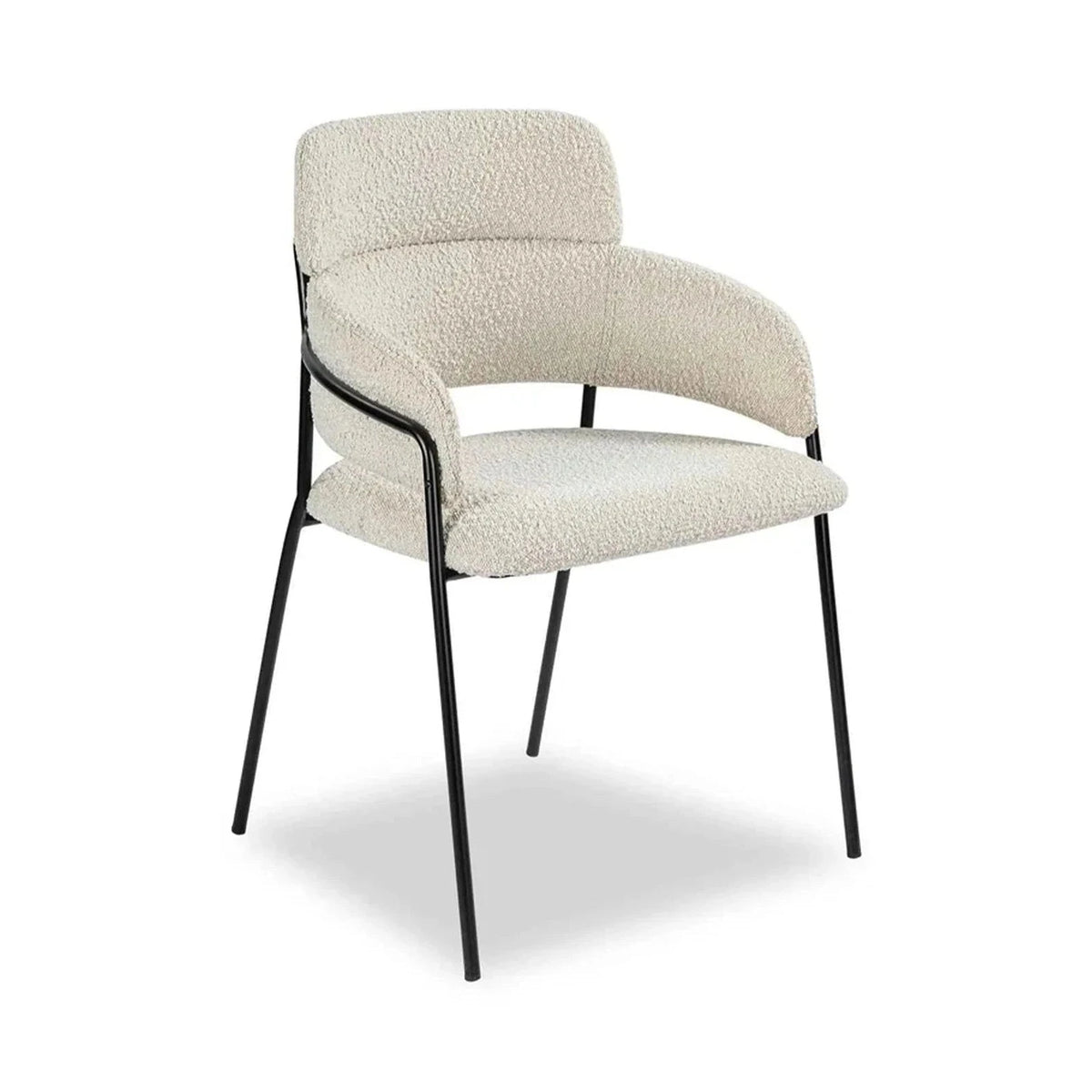 Alice Sand Cream Boucle & Matt Black Steel Dining Chair