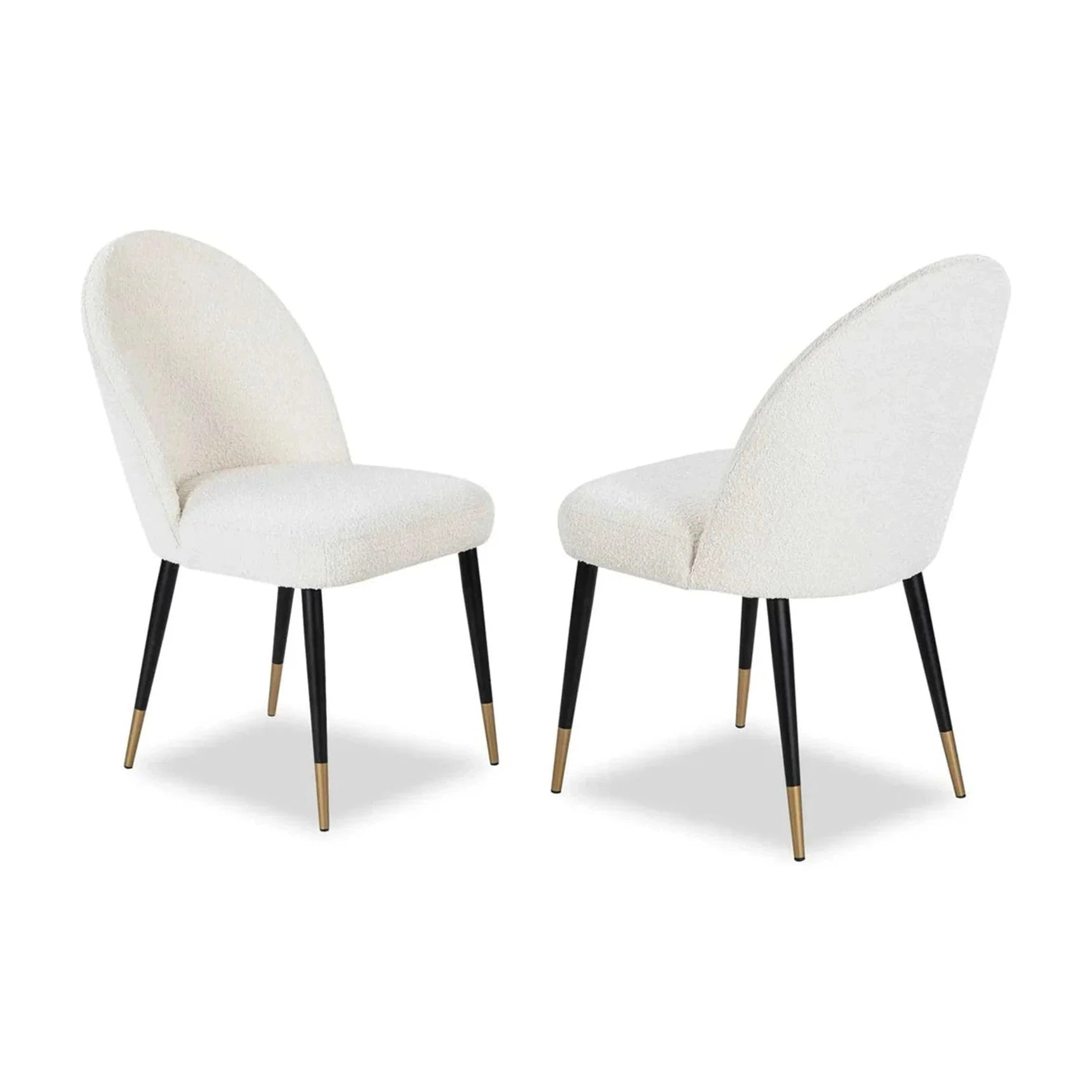 Set of 2 Alfa Sand Cream Boucle Dining Chairs