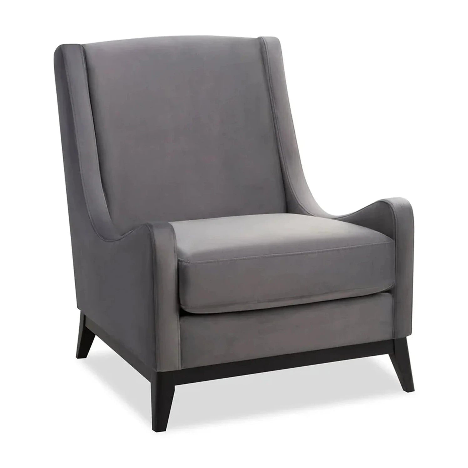 Lima Night Grey Velvet Armchair
