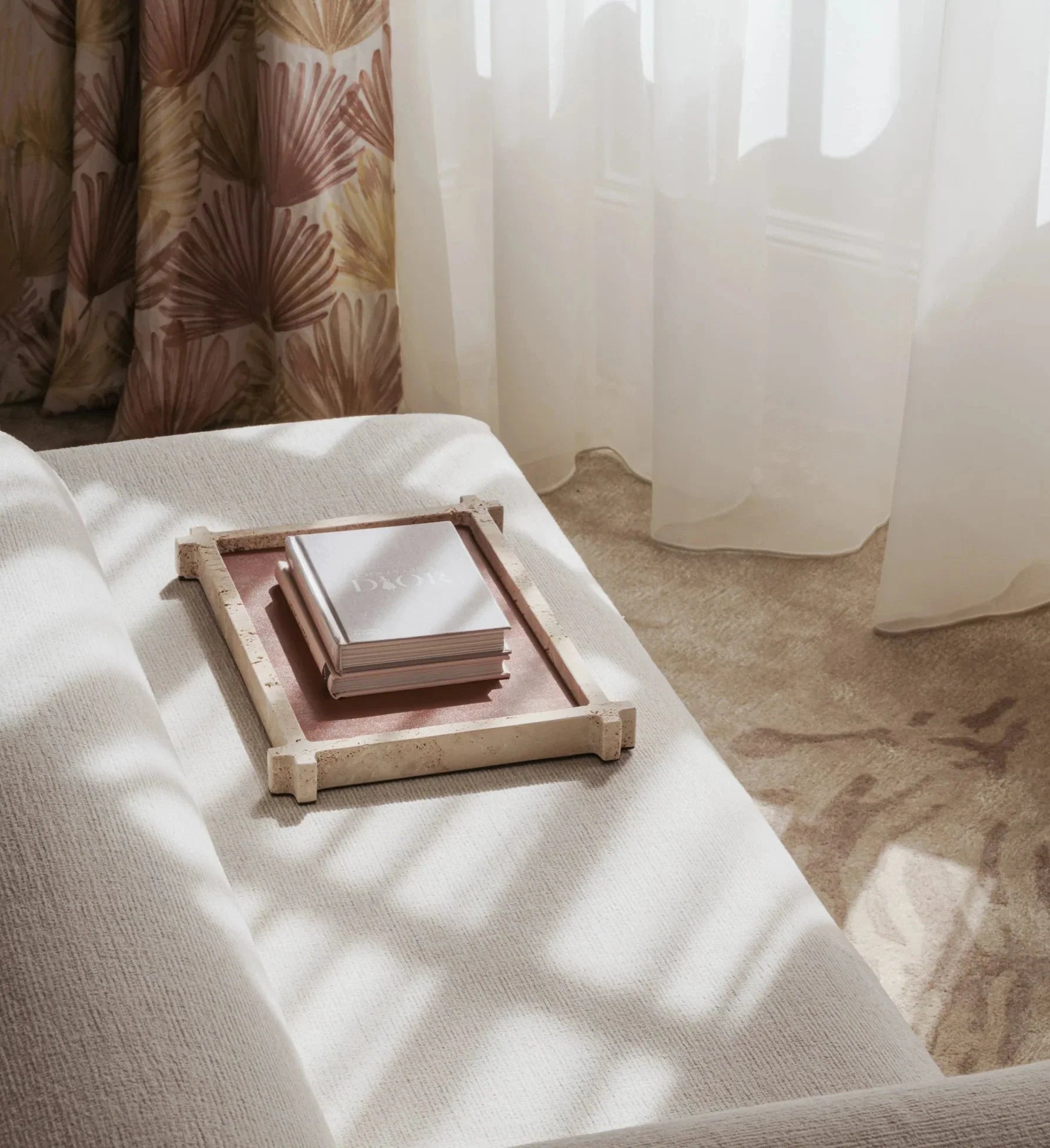 Roche Beige Travertine Tray