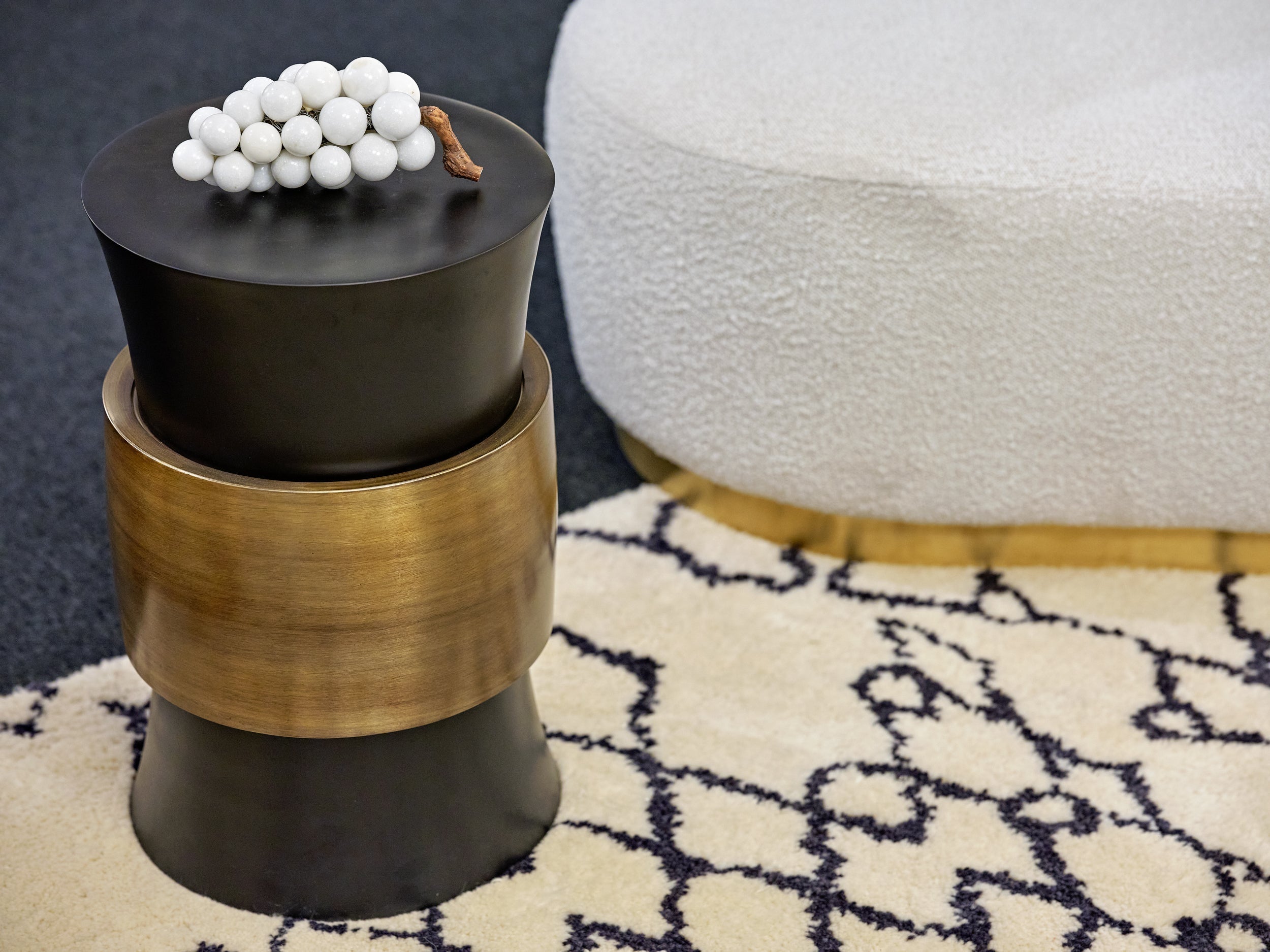 Abasi Side Table - Dark Bronze & Antique Brass