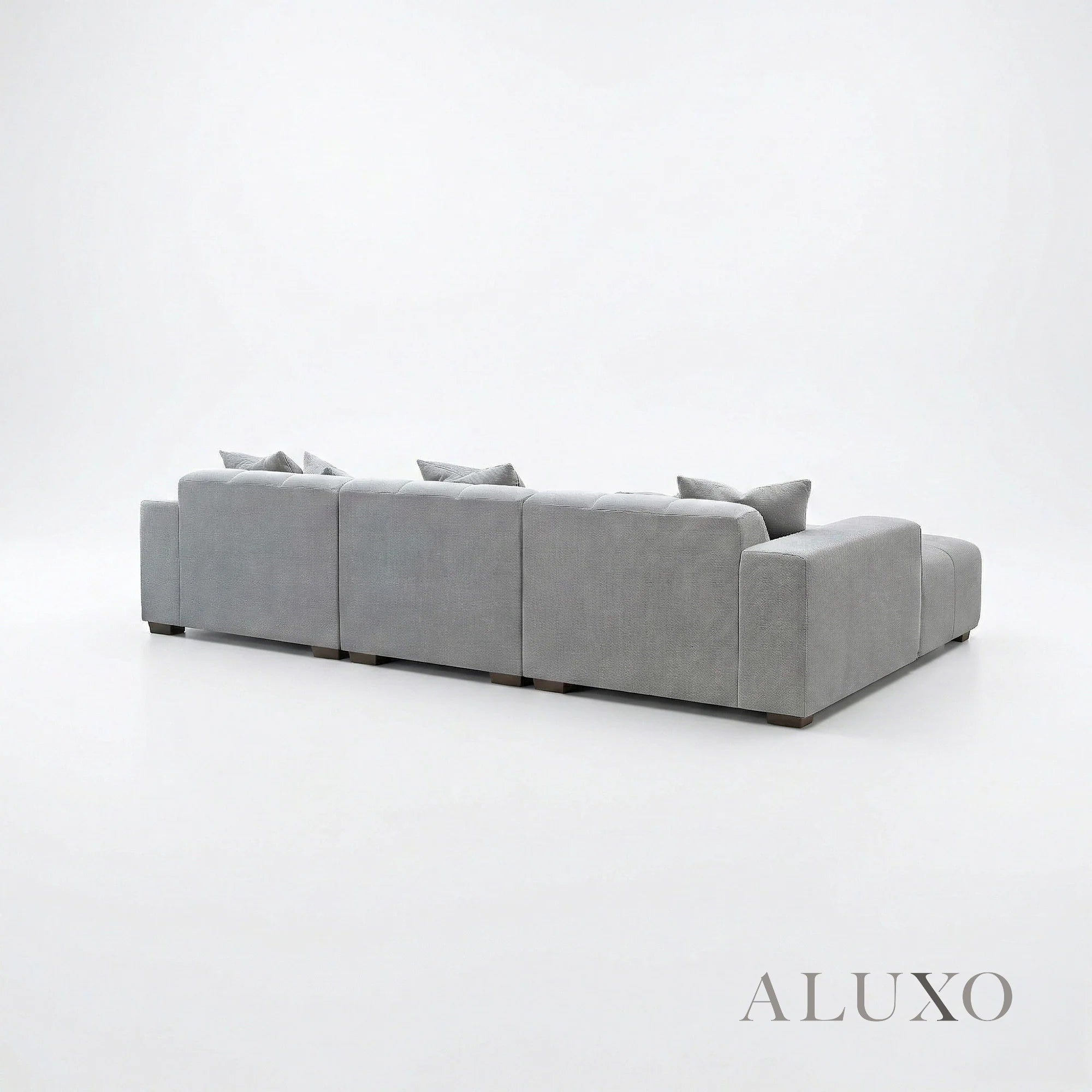 Aluxo Albert Cloudy Grey Boucle Left Hand Corner Sofa | 5 Seater