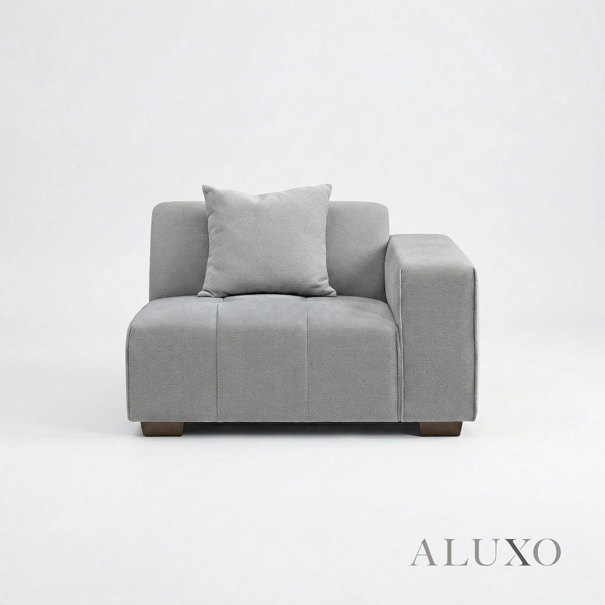 Aluxo Albert Cloudy Grey Boucle Left Hand Corner Sofa | 5 Seater