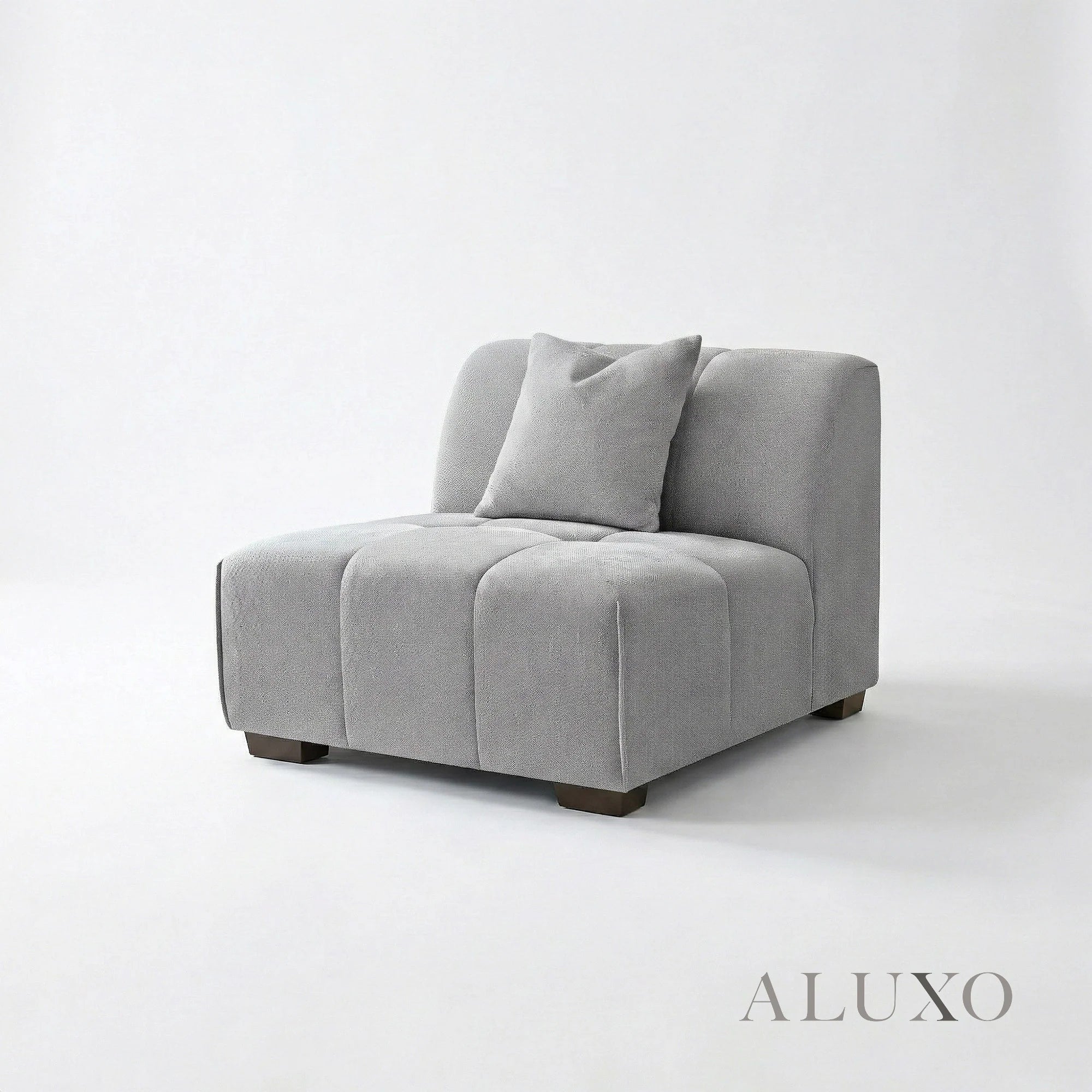 Aluxo Albert Cloudy Grey Boucle Left Hand Corner Sofa | 5 Seater