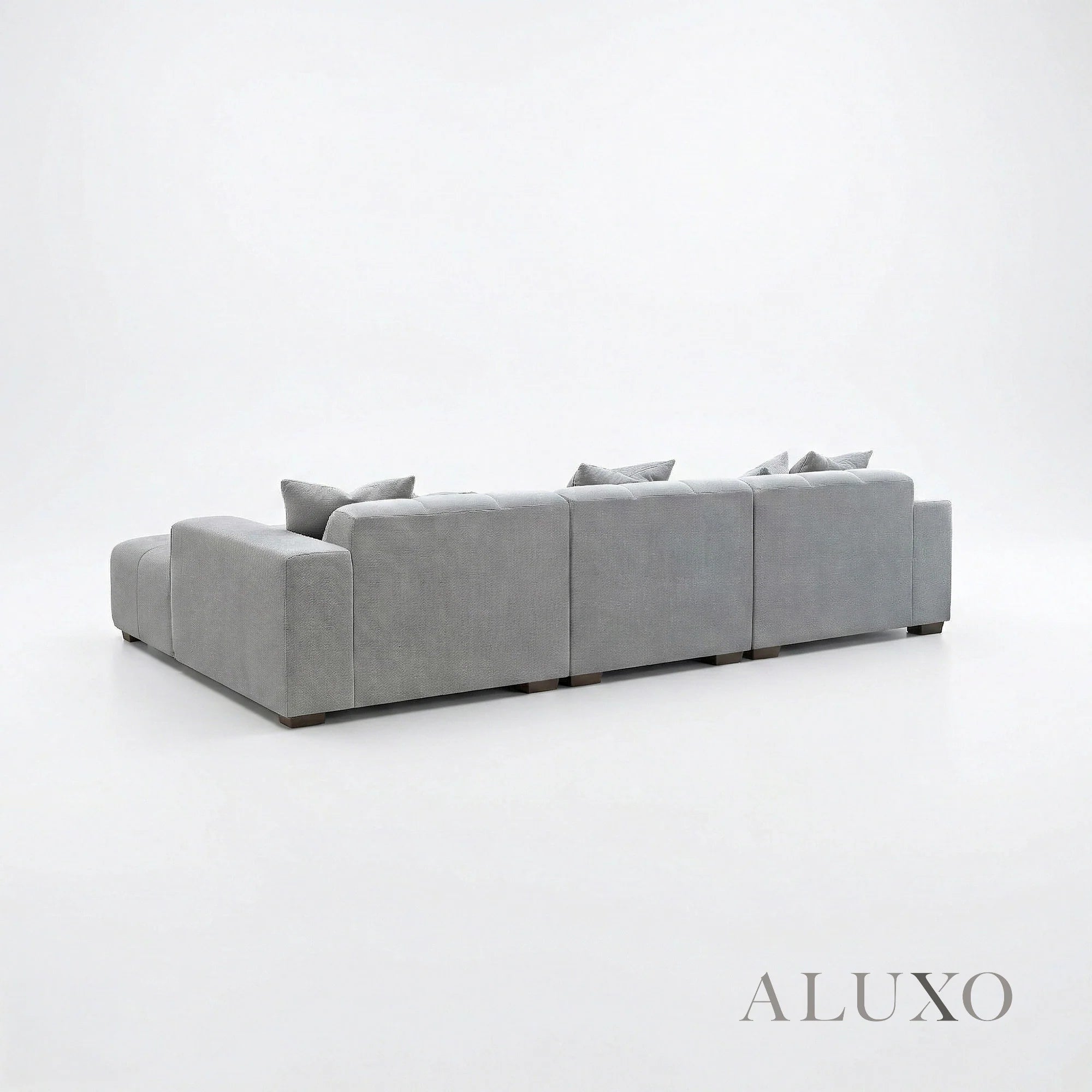 Aluxo Albert Cloudy Grey Boucle Right Hand Corner Sofa | 5 Seater