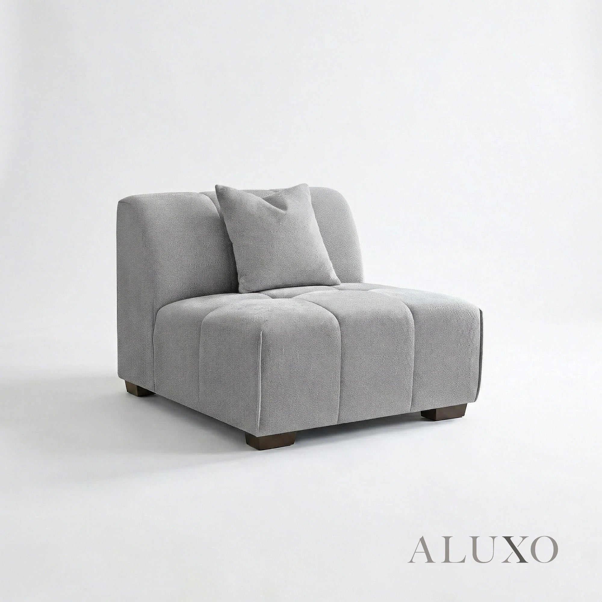 Aluxo Albert Cloudy Grey Boucle Right Hand Corner Sofa | 5 Seater