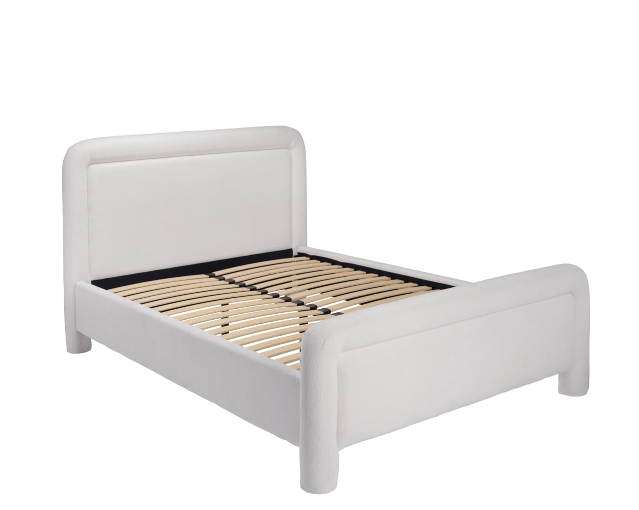 Leonnie Ghost White Chenille King Size Bed