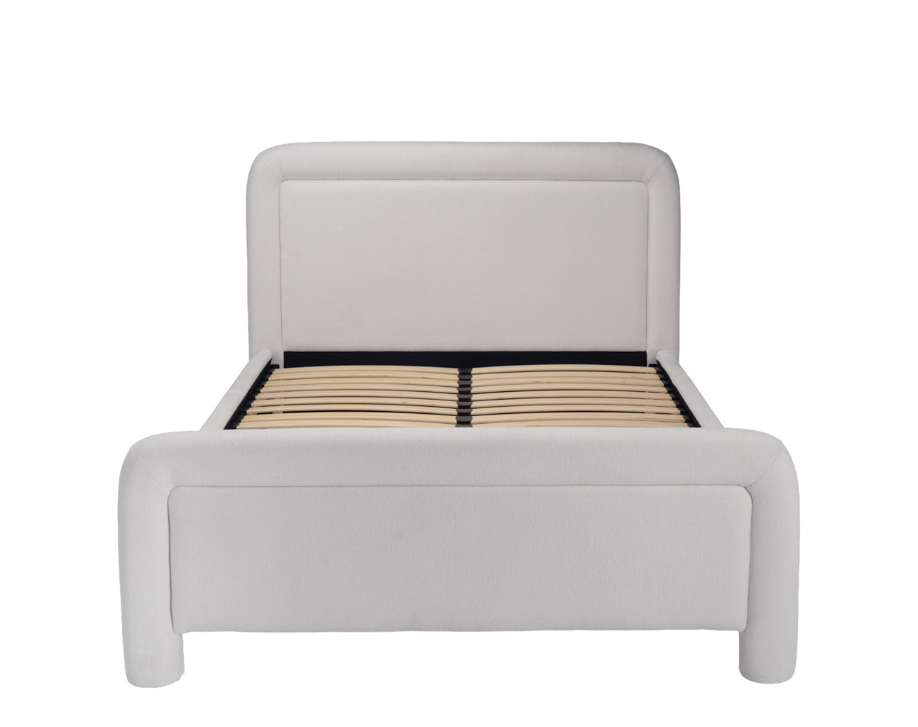 Leonnie Ghost White Chenille King Size Bed