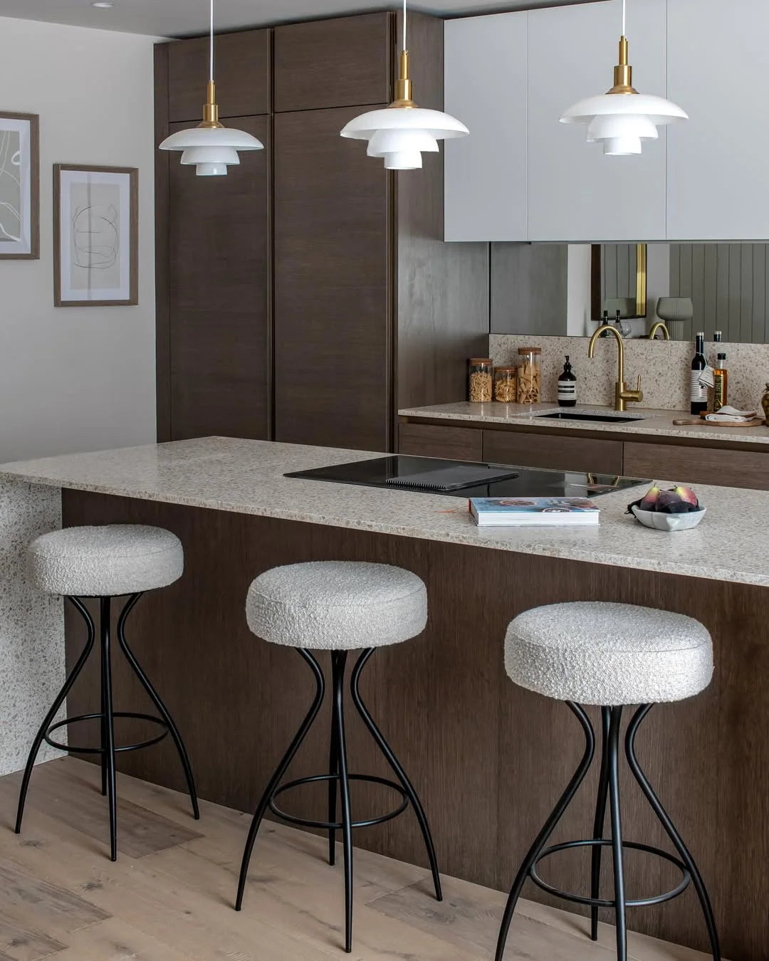 Hydra Artesan Black & White Linen Look Counter Stool